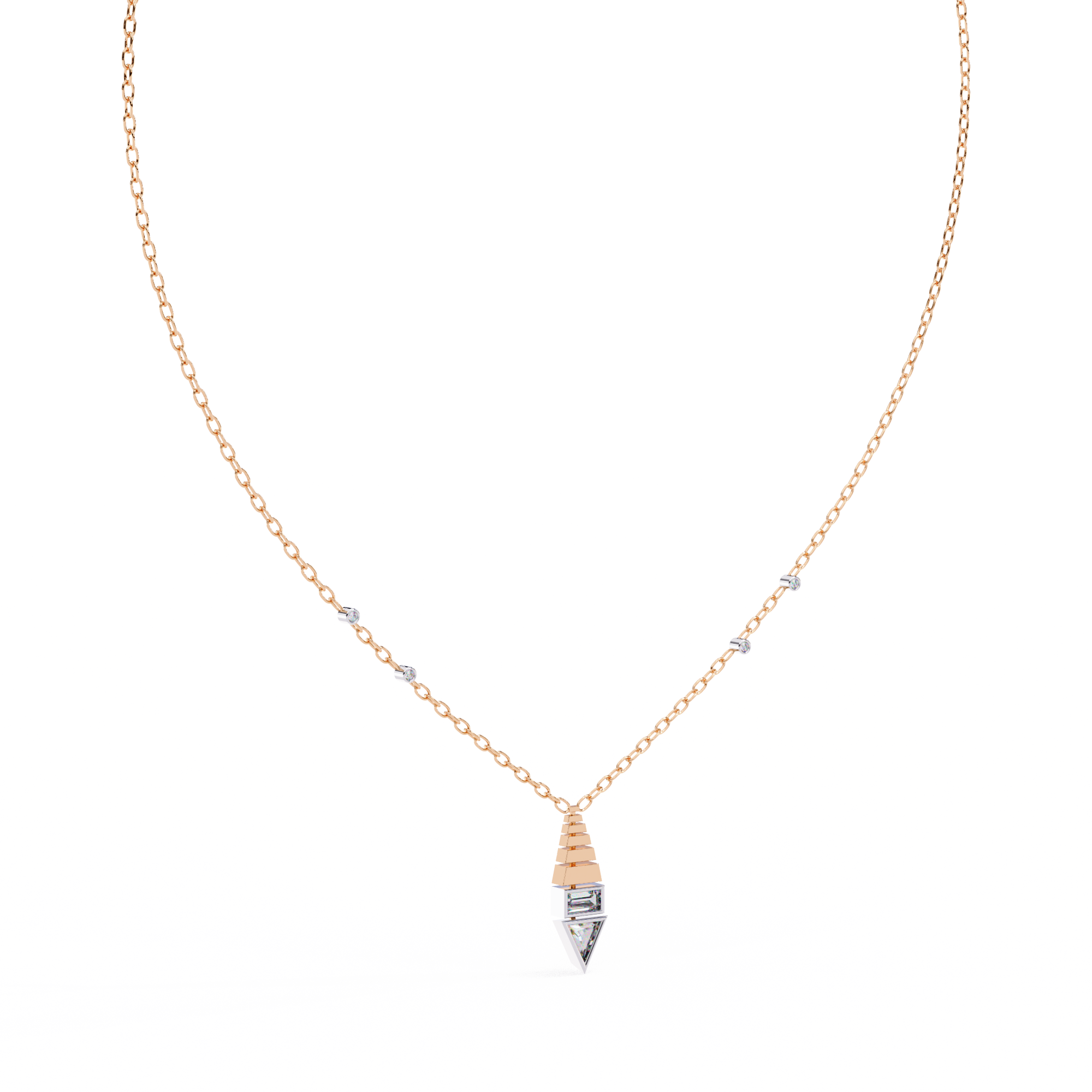 0.63 Carat Multi-Shape Lab-Grown Diamond Pendant Necklace – EF Color VS Clarity