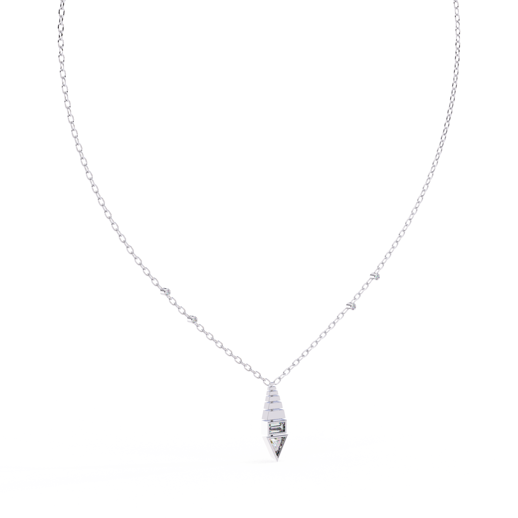 0.63 Carat Multi-Shape Lab-Grown Diamond Pendant Necklace – EF Color VS Clarity