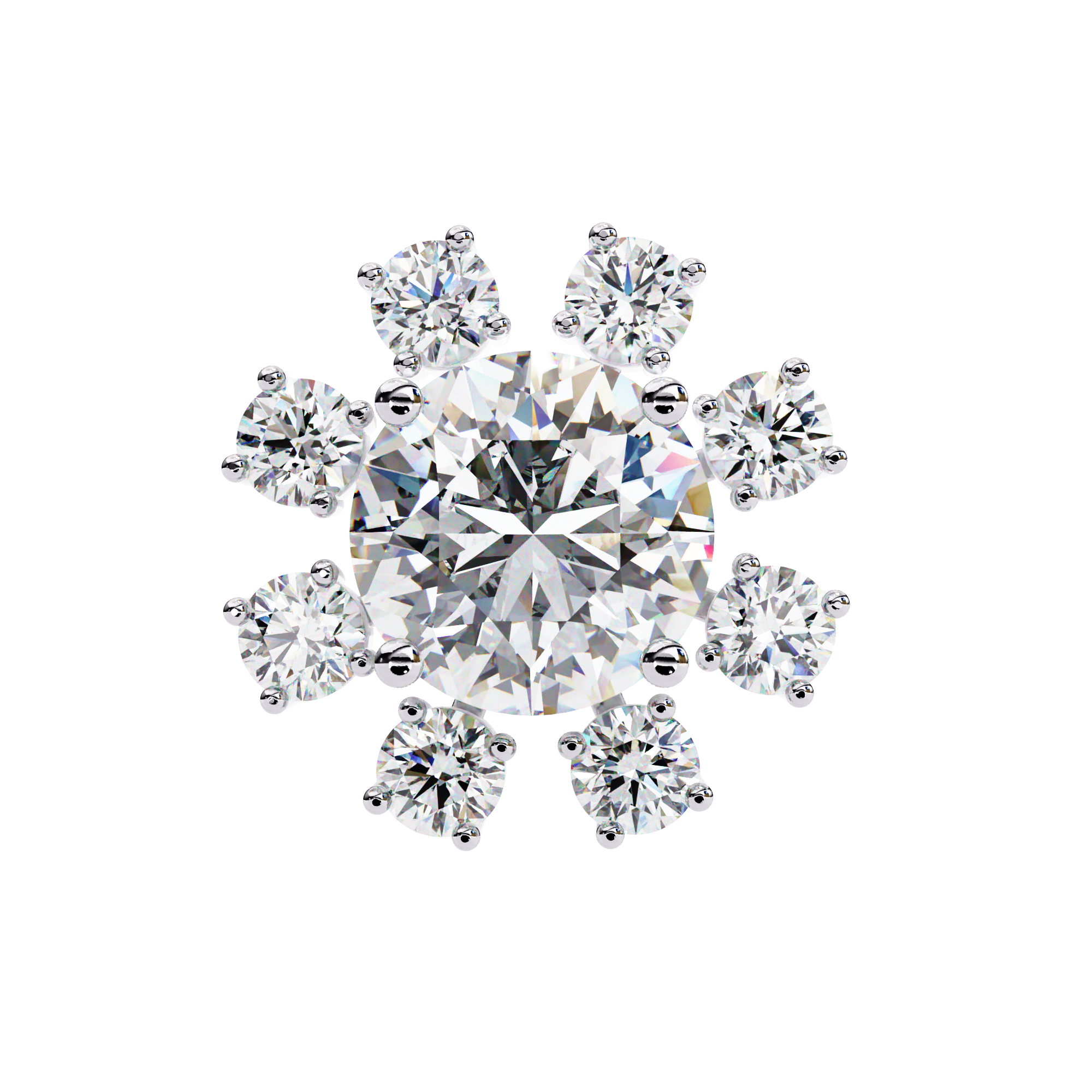 1.22ct Floral Halo Diamond Stud Earrings – Solitairekart