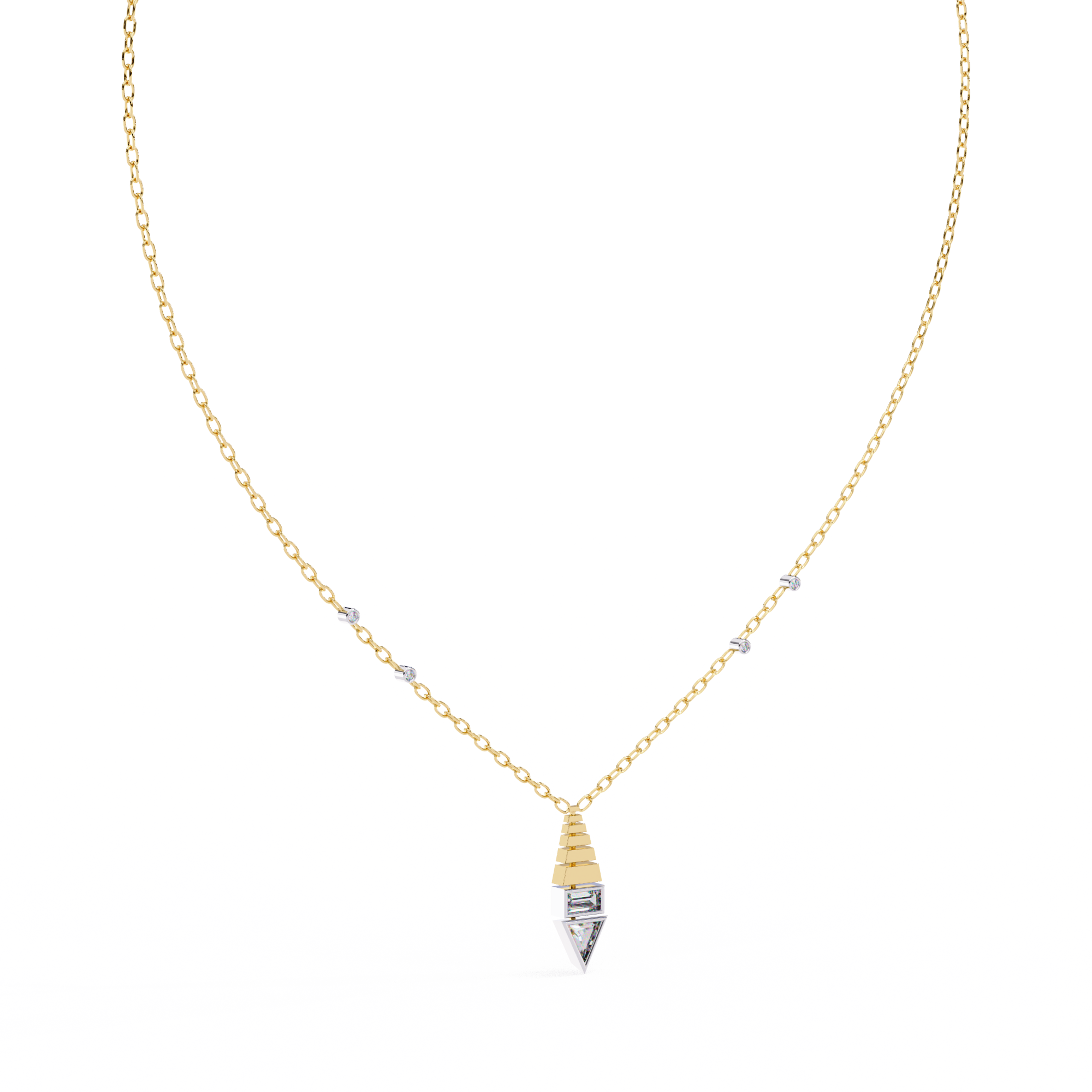 0.63 Carat Multi-Shape Lab-Grown Diamond Pendant Necklace – EF Color VS Clarity