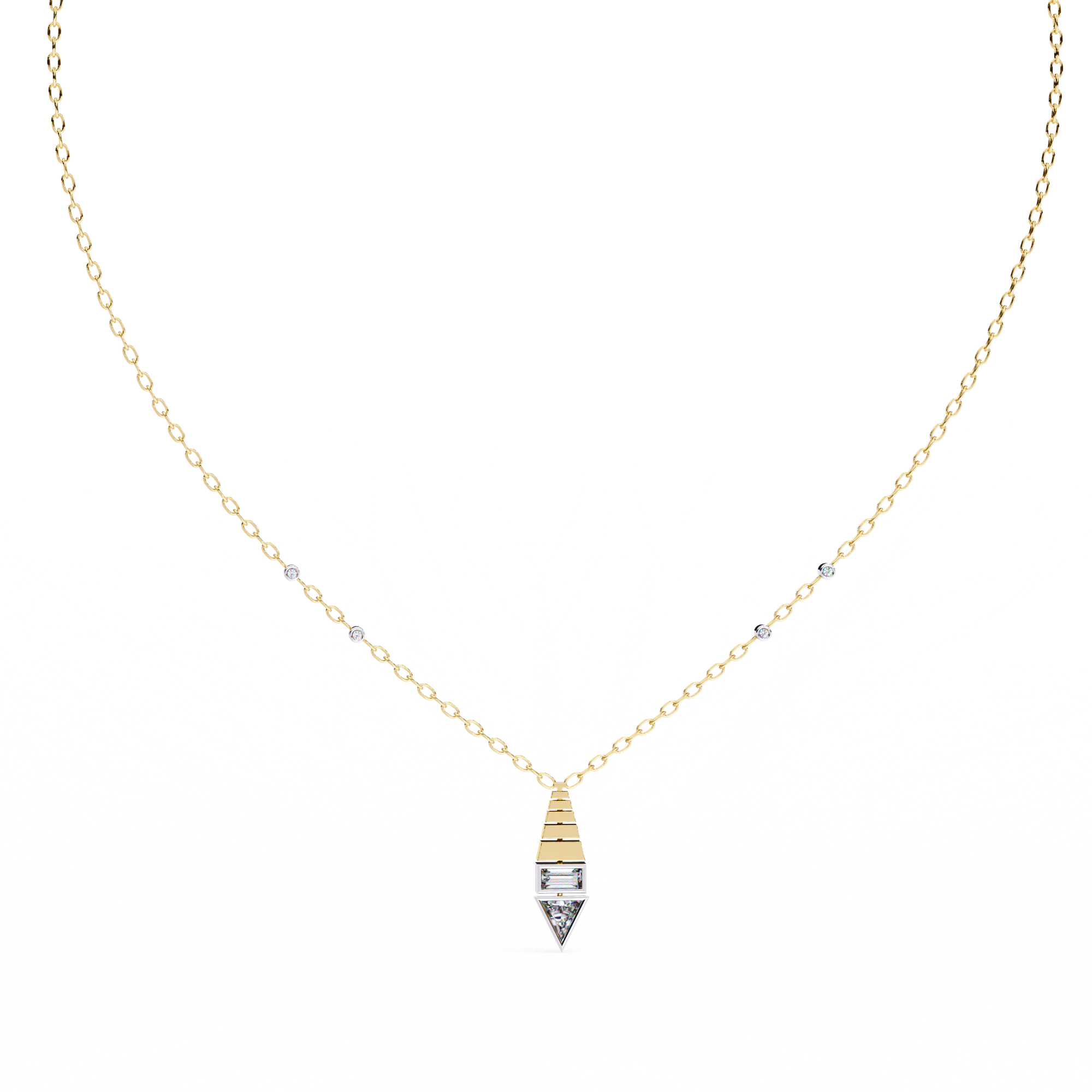 Solitairekart 0.63ct  Natural Diamond Geometric Triangle Pendant-HI Color, VS-SI Clarity
