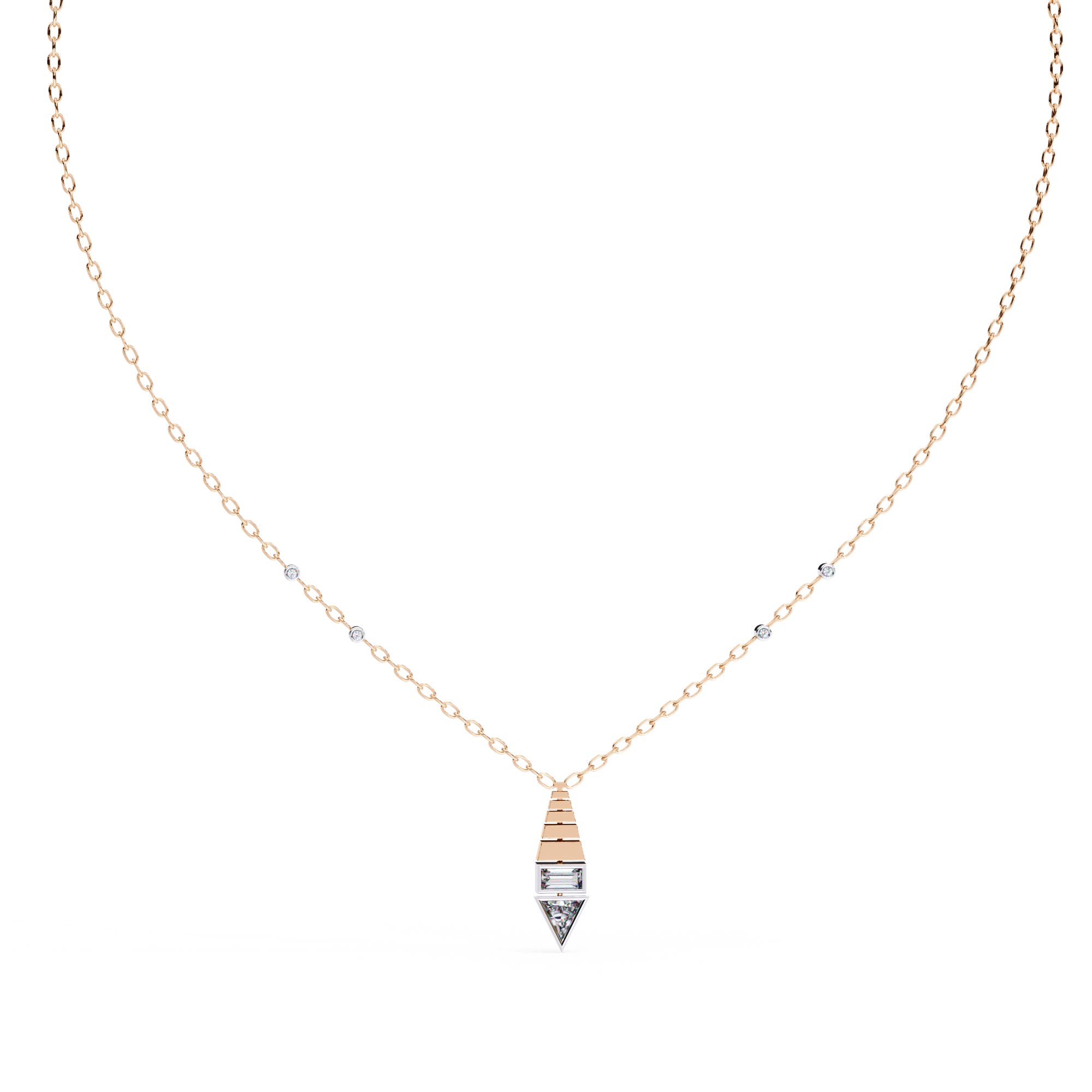 Solitairekart 0.63ct  Natural Diamond Geometric Triangle Pendant-HI Color, VS-SI Clarity