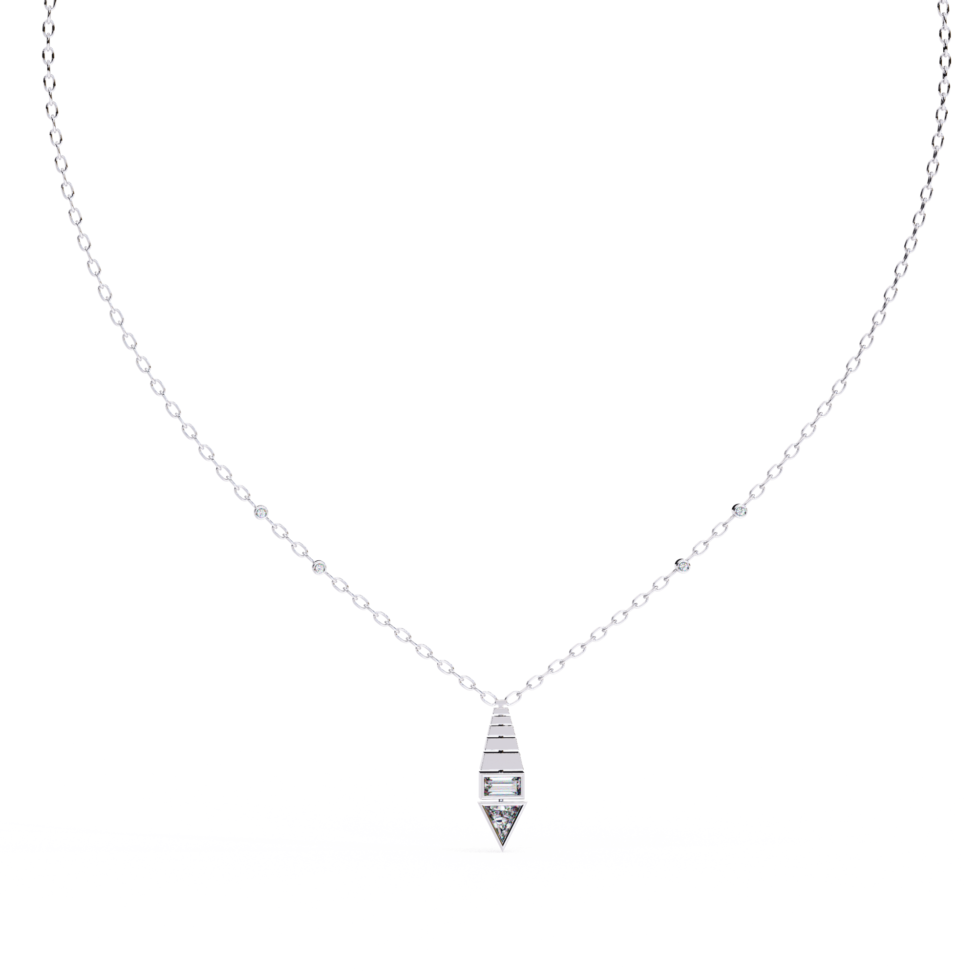 0.63 Carat Multi-Shape Lab-Grown Diamond Pendant Necklace – EF Color VS Clarity