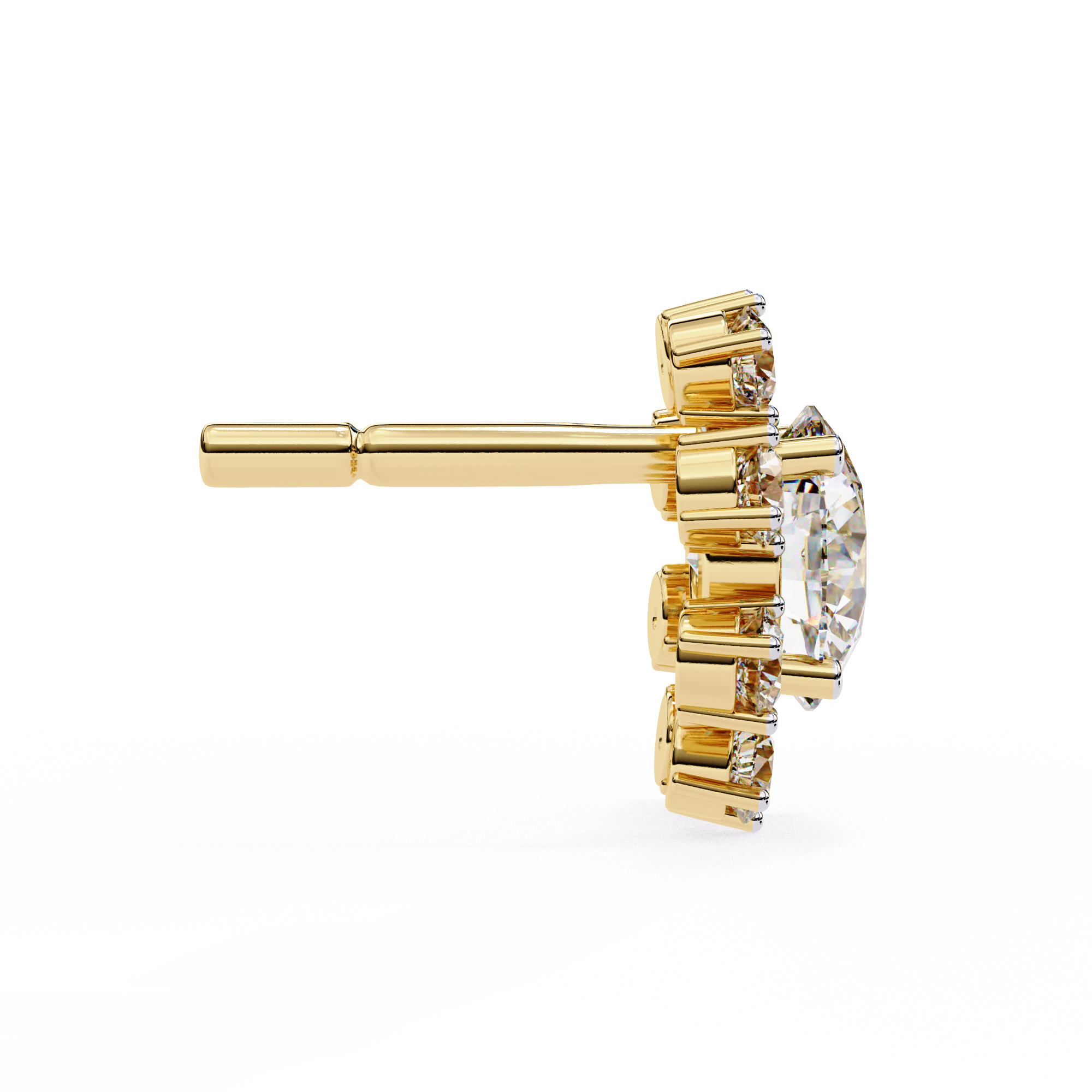 1.22ct Floral Halo Diamond Stud Earrings – Solitairekart