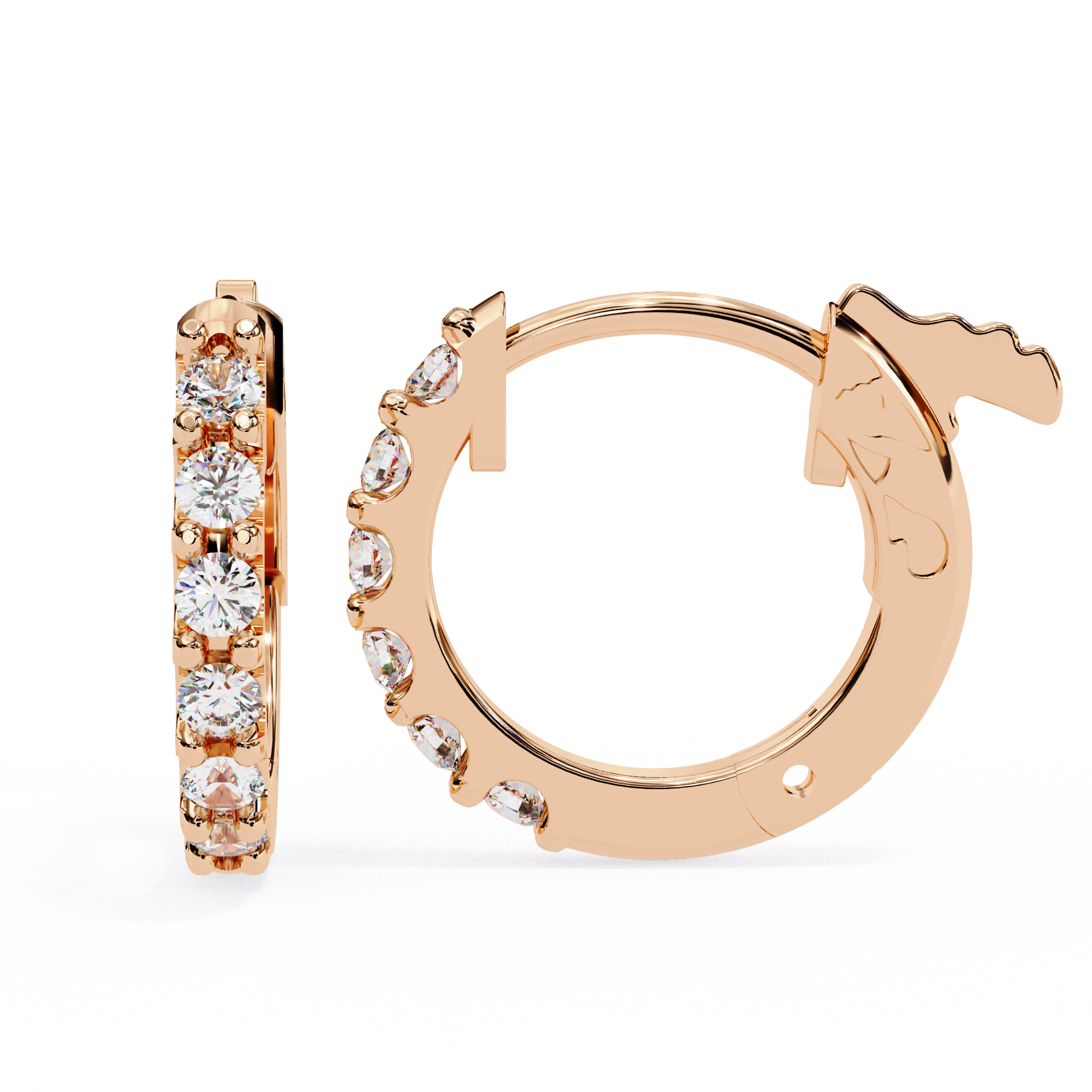 Solitairekart 0.18ct Natural Diamond Hoop Earrings-HI Color, VS-SI Clarity