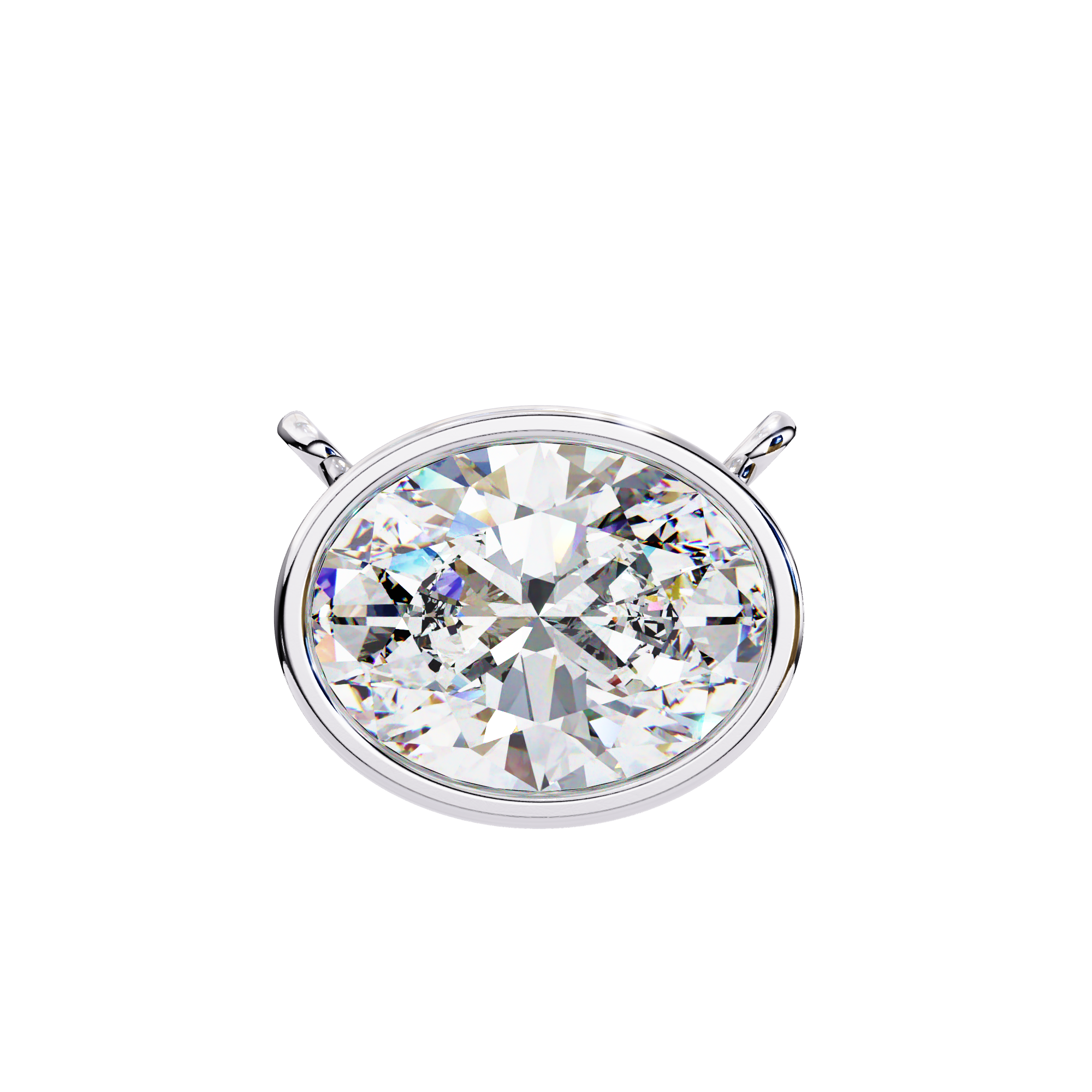 1.55ct F Color VS2 Clarity Oval Shape Lab-Grown Diamond Pendant Necklace – Elegant Brilliance