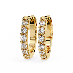 Solitairekart 0.18ct Natural Diamond Hoop Earrings-HI Color, VS-SI Clarity