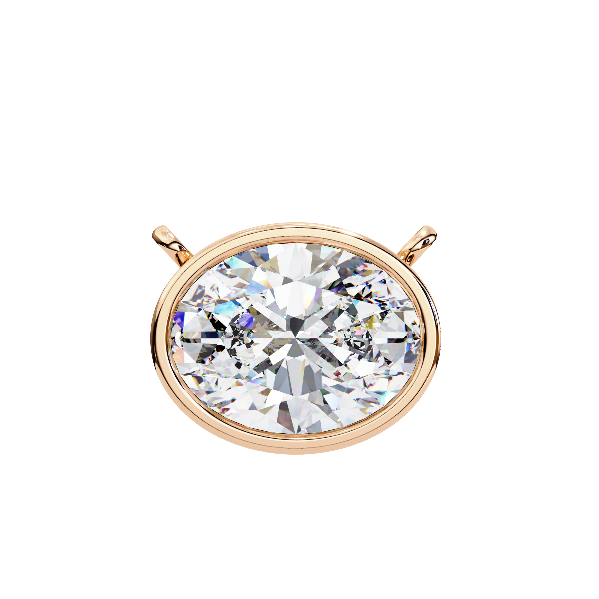 1.55ct F Color VS2 Clarity Oval Shape Lab-Grown Diamond Pendant Necklace – Elegant Brilliance