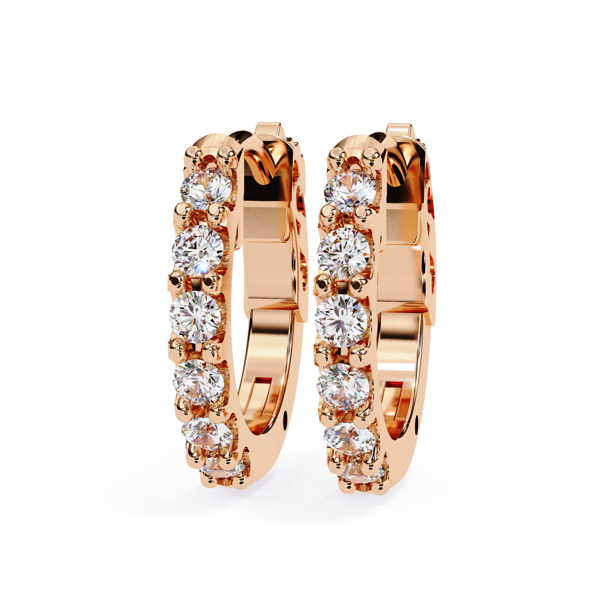 Solitairekart 0.18ct Natural Diamond Hoop Earrings-HI Color, VS-SI Clarity