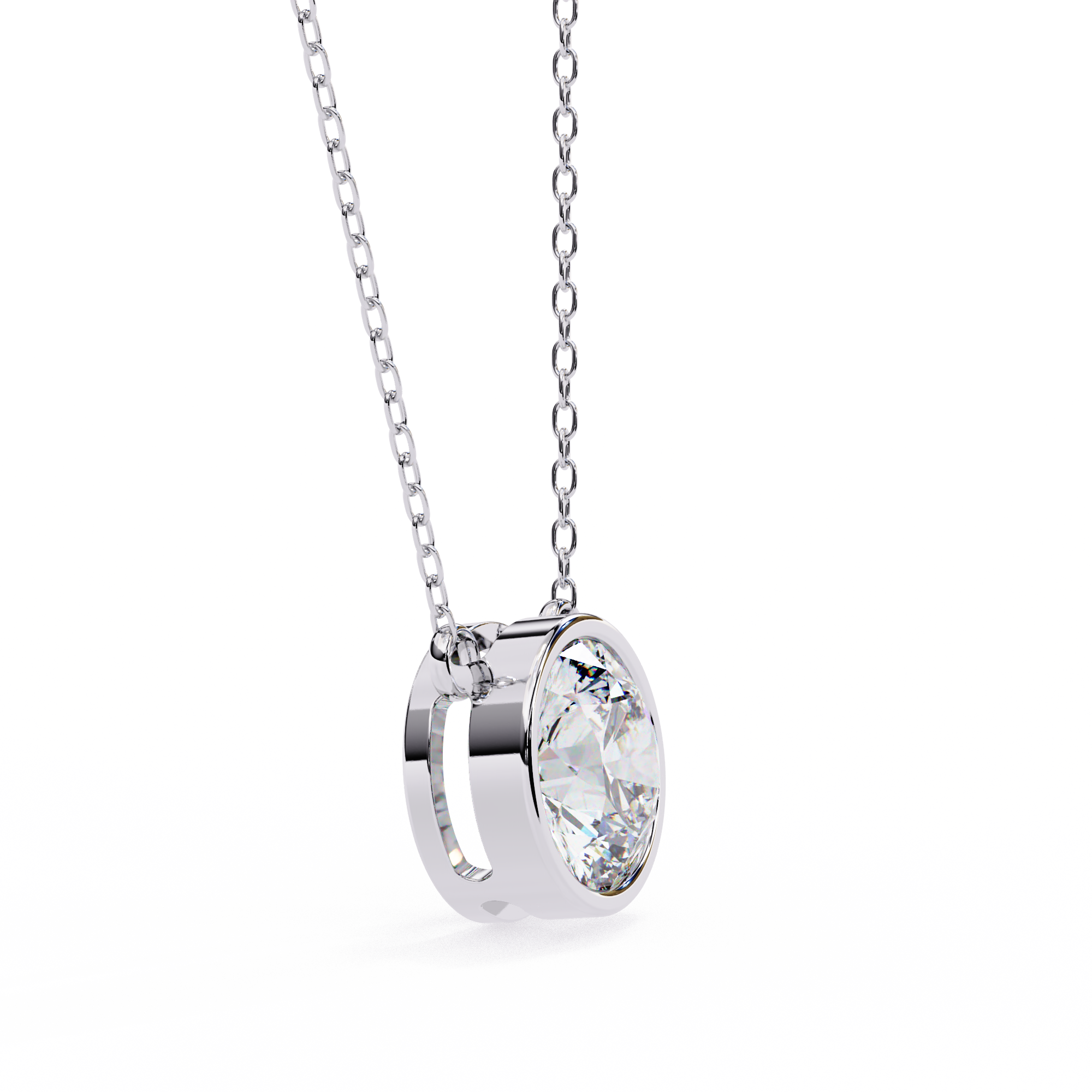 1.78 Carat Round Shape Lab-Grown Diamond Pendant Necklace – F Color VVS2 Clarity