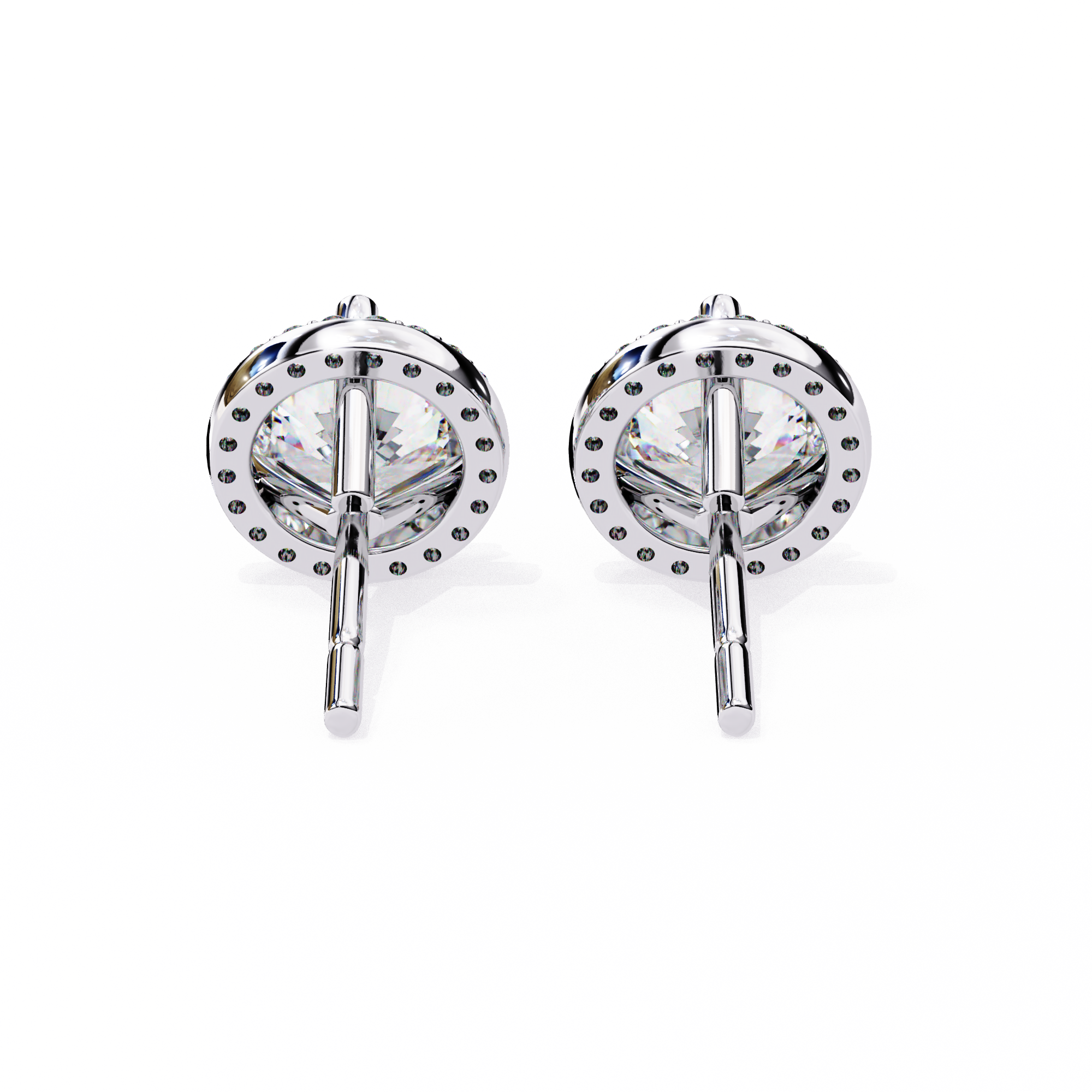 Eternal Halo Brilliance: 1.95 Carat Round Lab Grown Diamond Stud Earrings