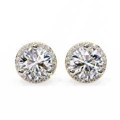 Solitairekart 1.95ct Bright Halo Diamond Stud Earrings-H Color, VS1 Clarity