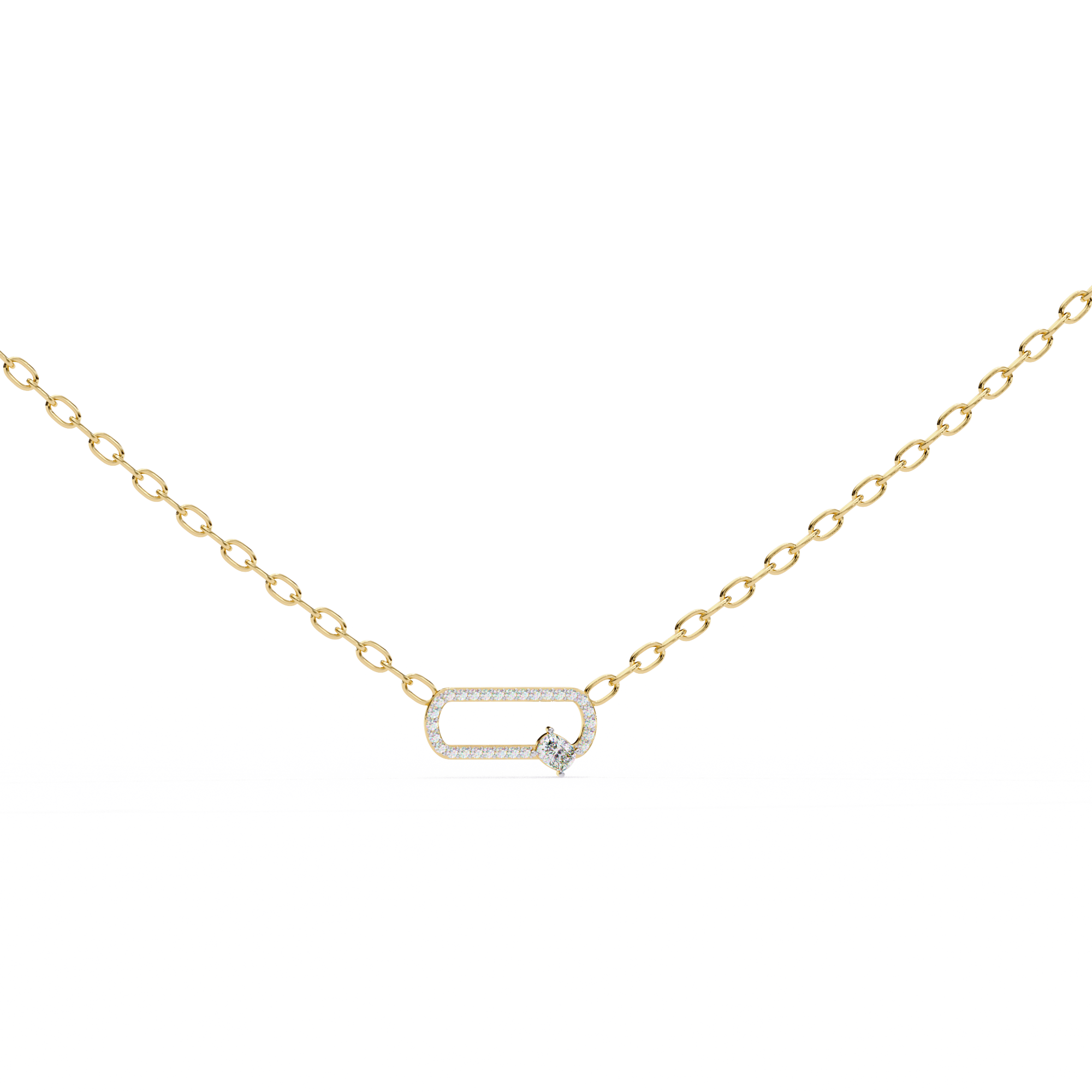 Elegant 0.36ct EF/VS Round and Cushion Shape Lab Diamond Pendant Necklace