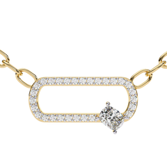 Elegant 0.36ct EF/VS Round and Cushion Shape Lab Diamond Pendant Necklace