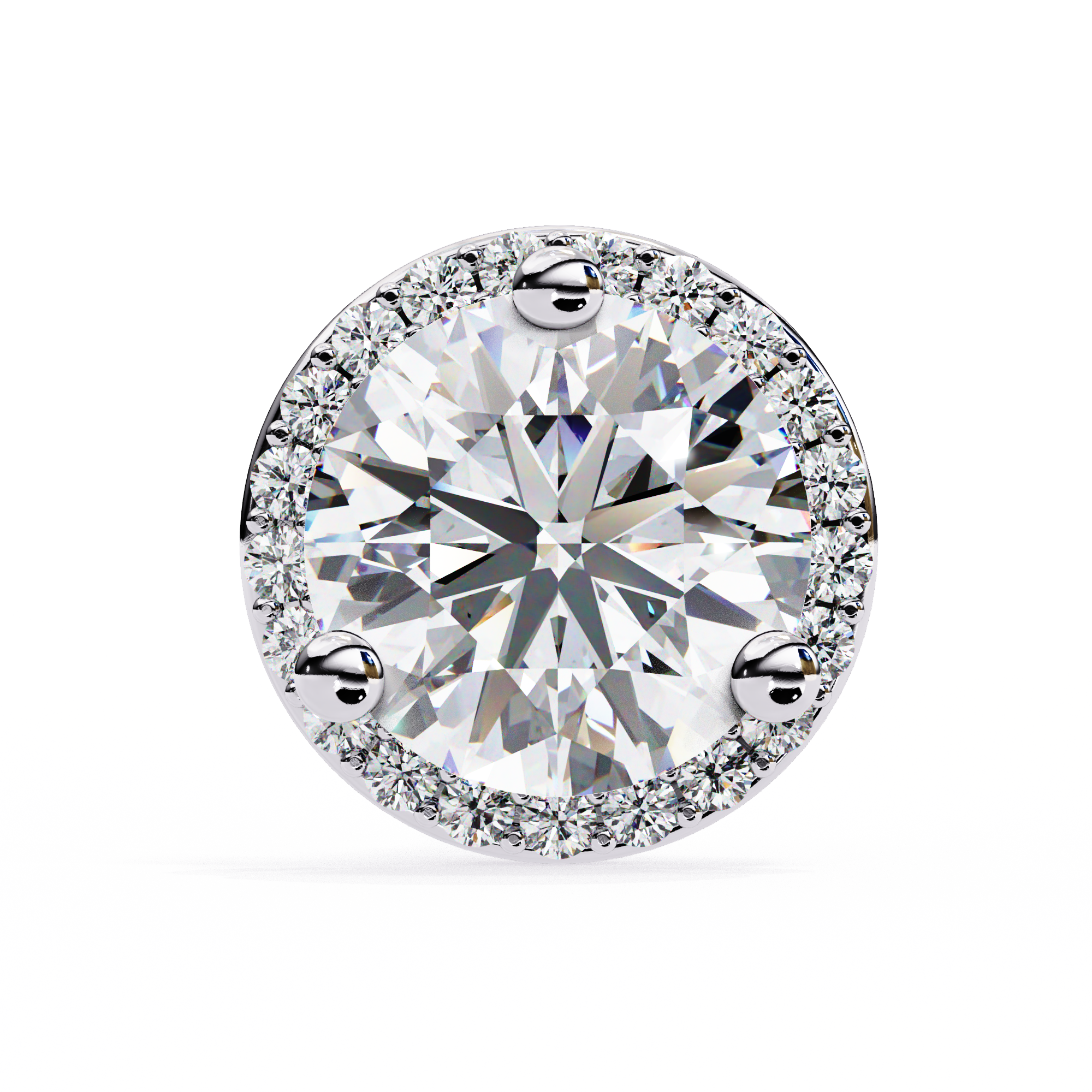 Eternal Halo Brilliance: 1.95 Carat Round Lab Grown Diamond Stud Earrings