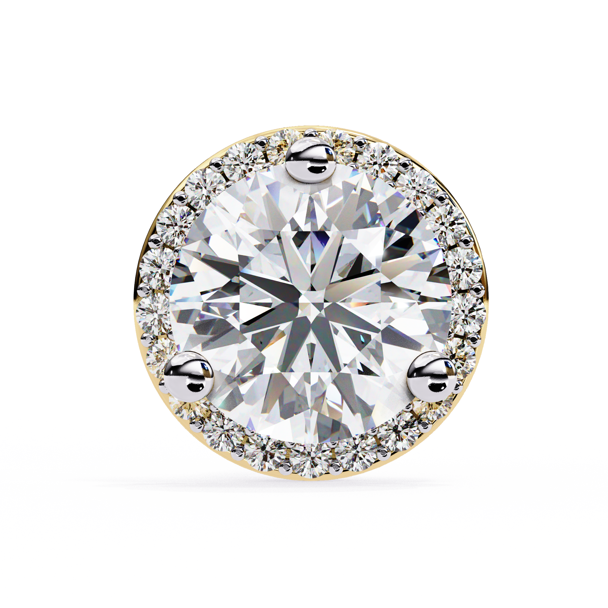 Eternal Halo Brilliance: 1.95 Carat Round Lab Grown Diamond Stud Earrings