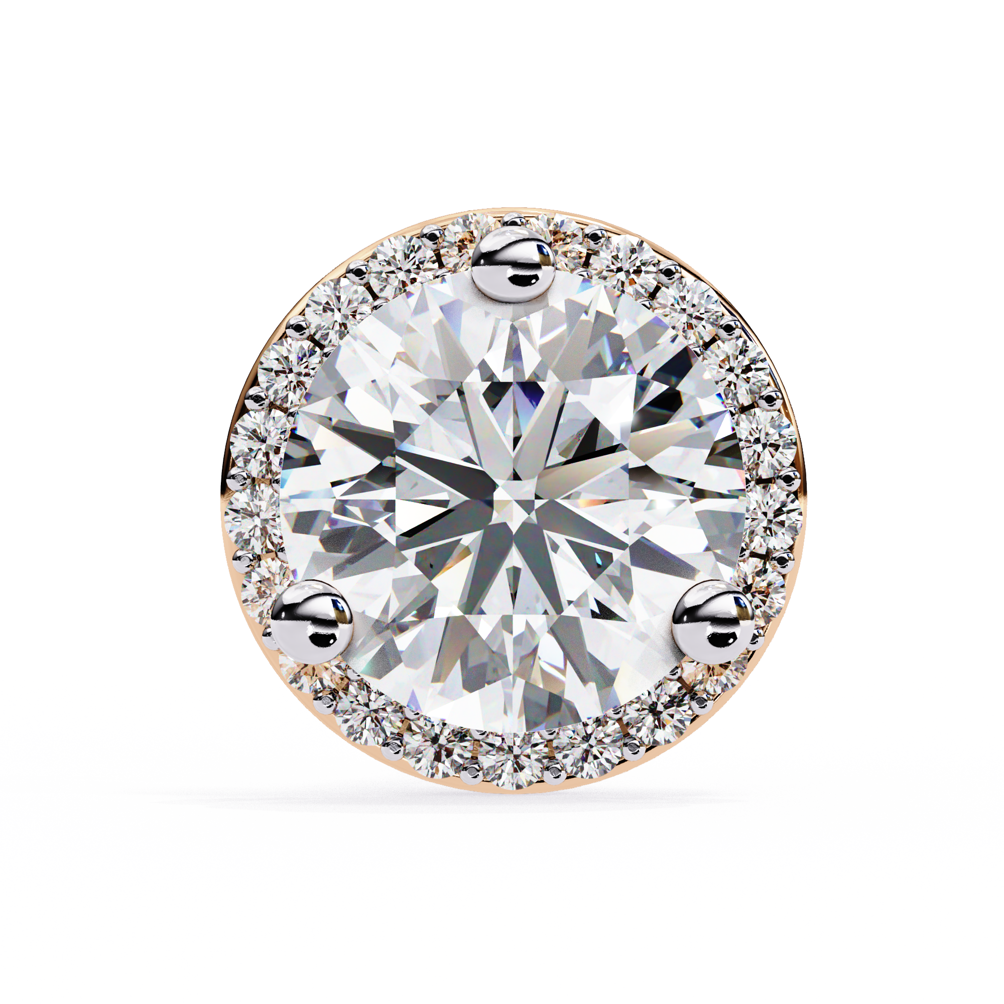 Eternal Halo Brilliance: 1.95 Carat Round Lab Grown Diamond Stud Earrings
