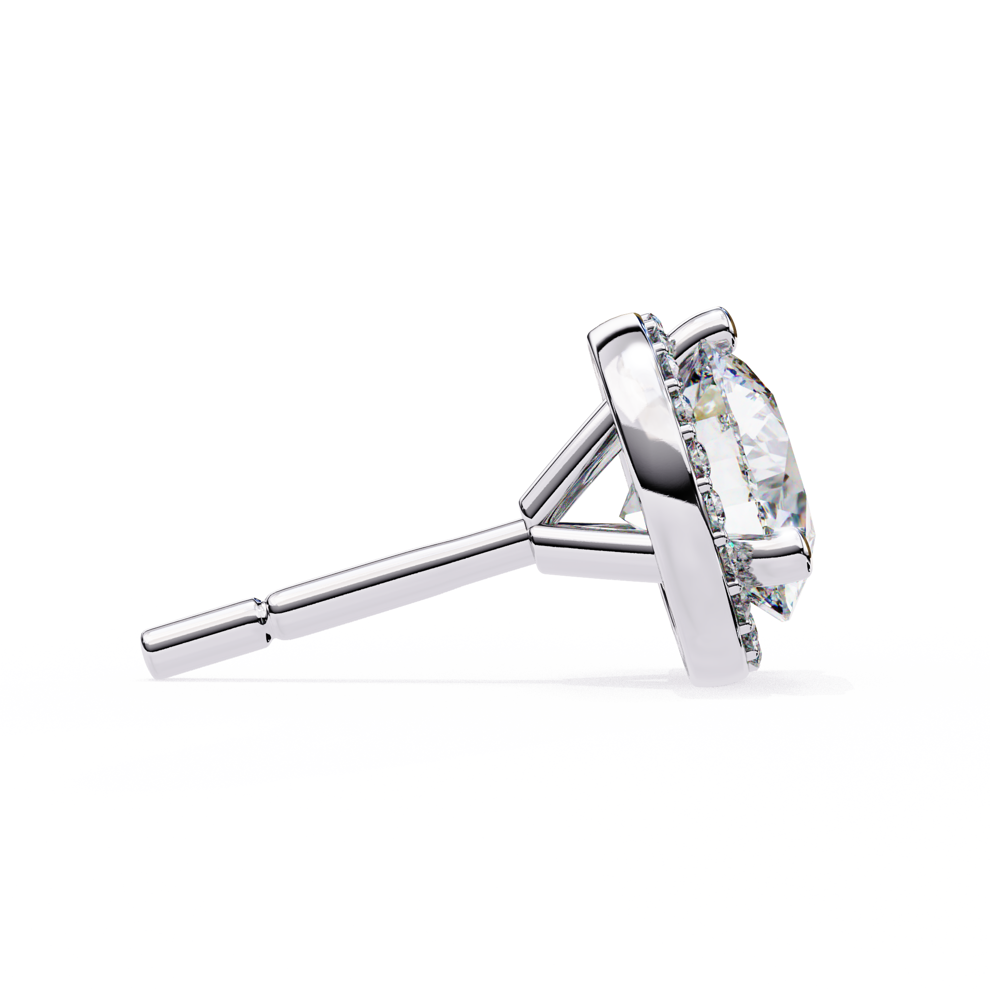 Eternal Halo Brilliance: 1.95 Carat Round Lab Grown Diamond Stud Earrings