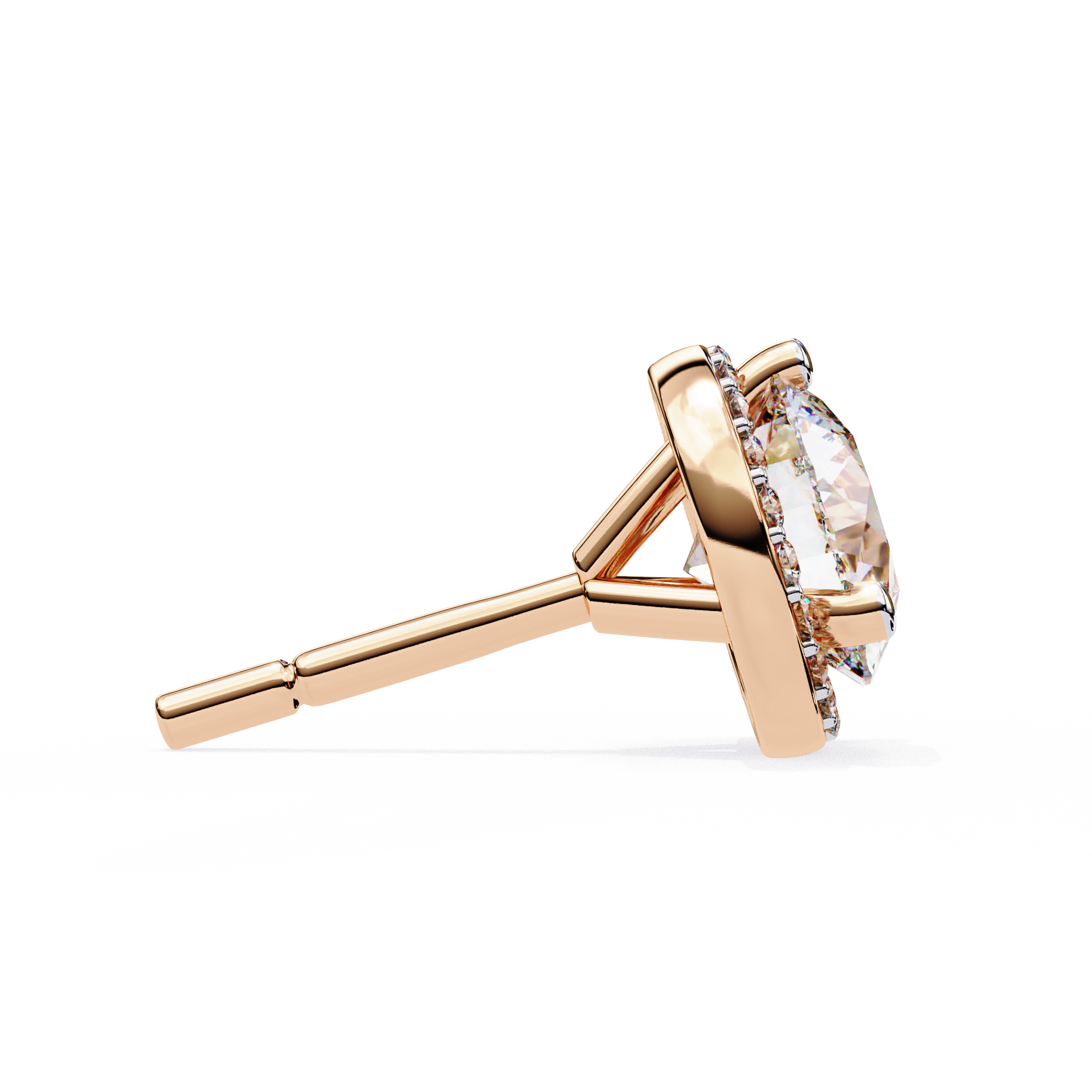 Eternal Halo Brilliance: 1.95 Carat Round Lab Grown Diamond Stud Earrings
