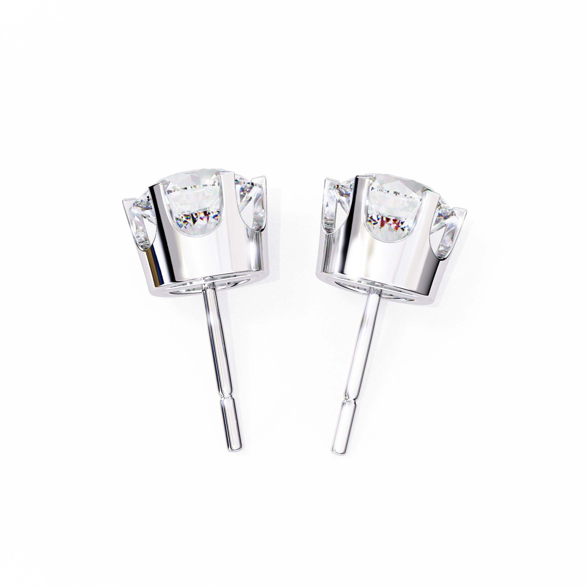 2.57ct Round Natural Diamond Stud Earrings | Solitairekart