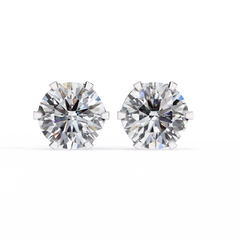 Solitairekart 2.57ct Natural Diamond Stud Earrings-H Color, VS1 Clarity