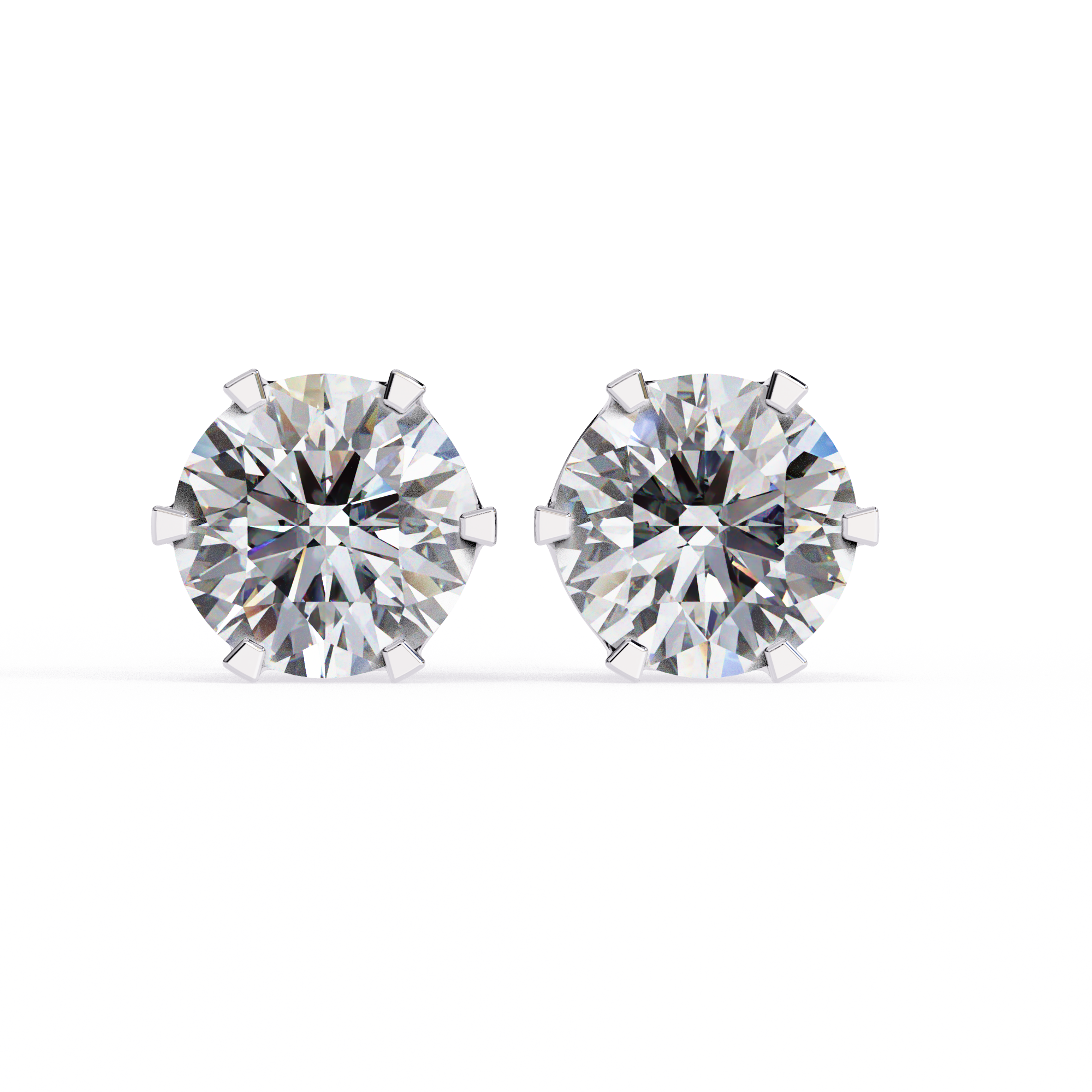 2.57ct Round Natural Diamond Stud Earrings | Solitairekart