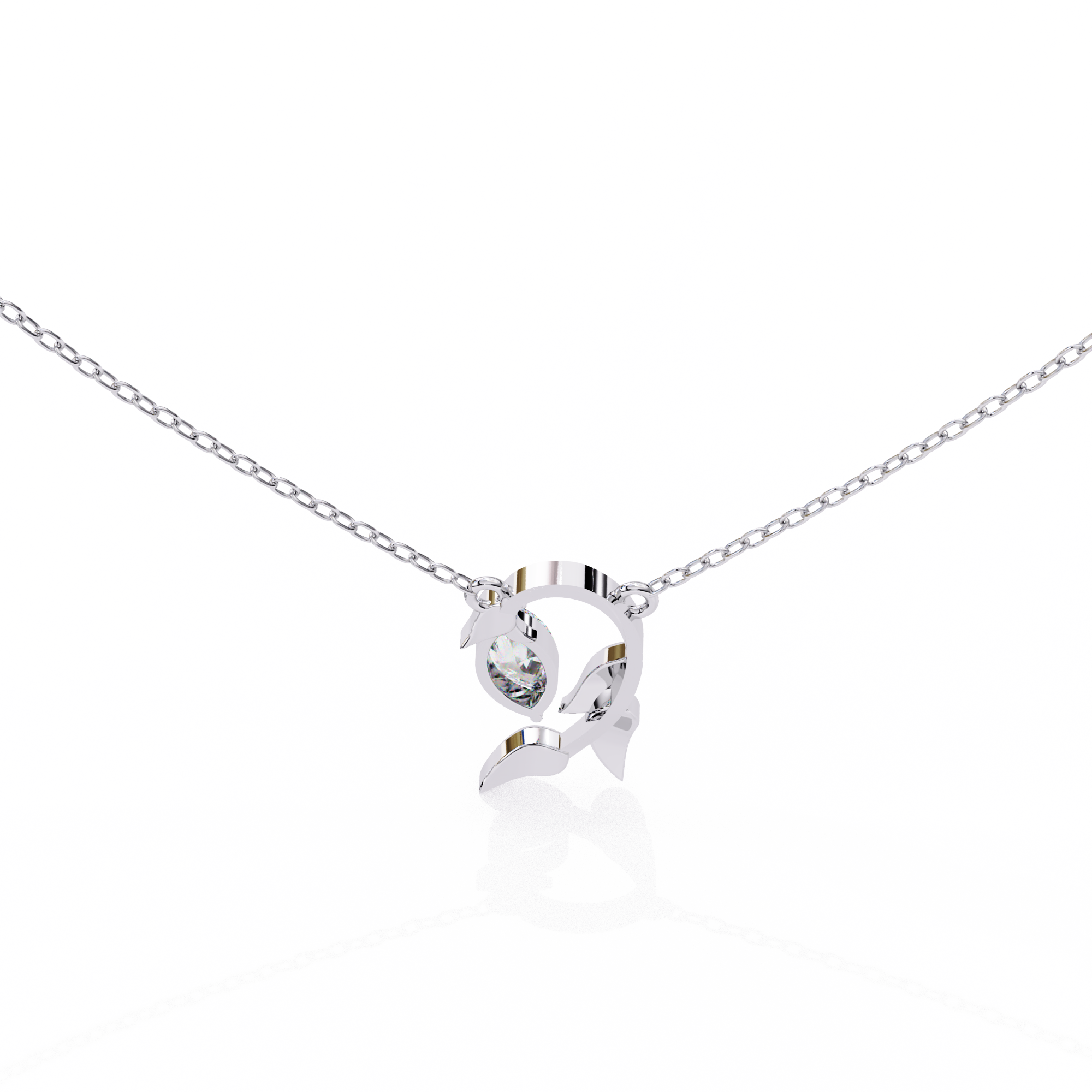 Marquise Shape 0.47ct EF/VS Lab-Grown Diamond Leafy Pendant Necklace