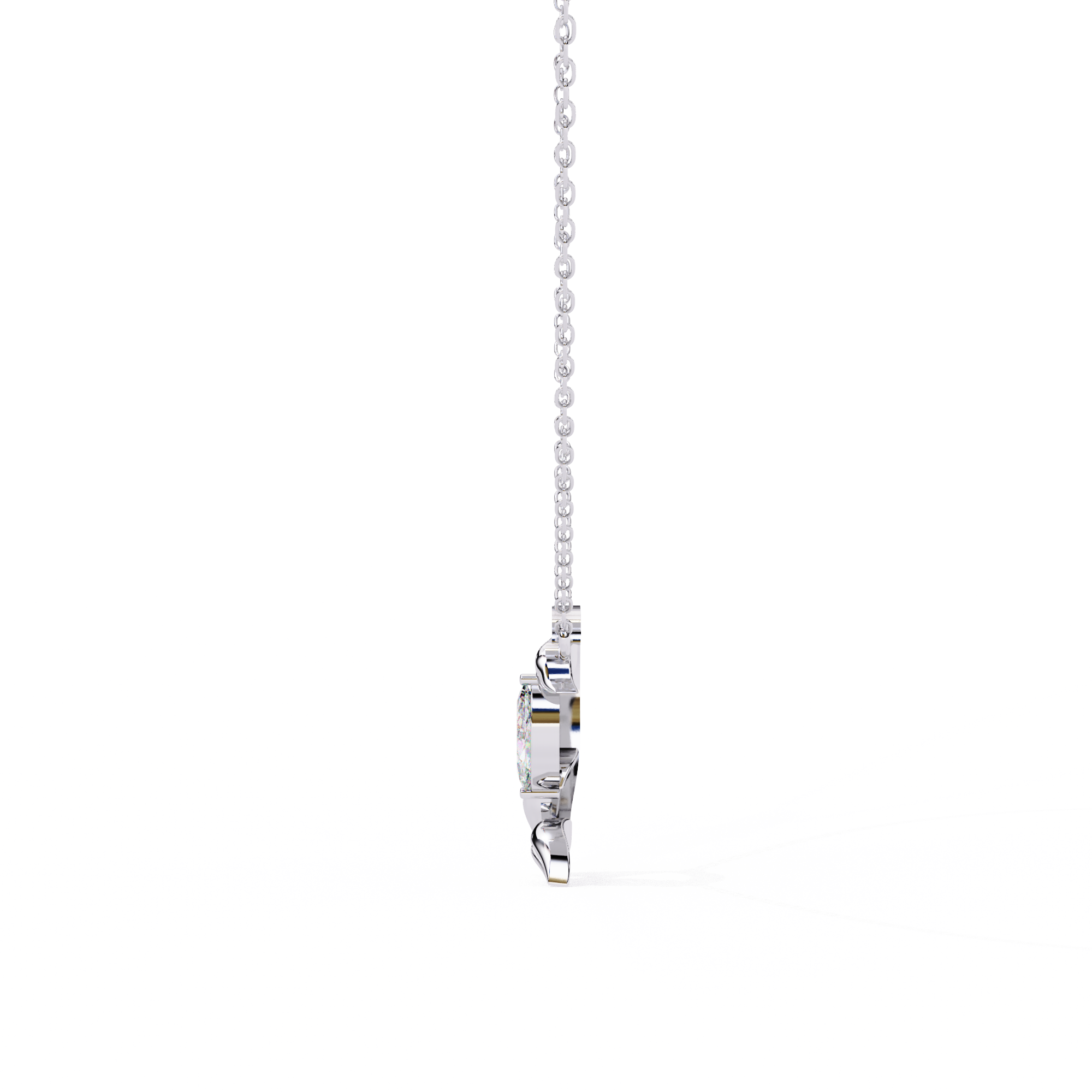 Solitairekart 0.47ct Leaf Bud Natural Diamond Pendant-HI Color, VS-SI Clarity