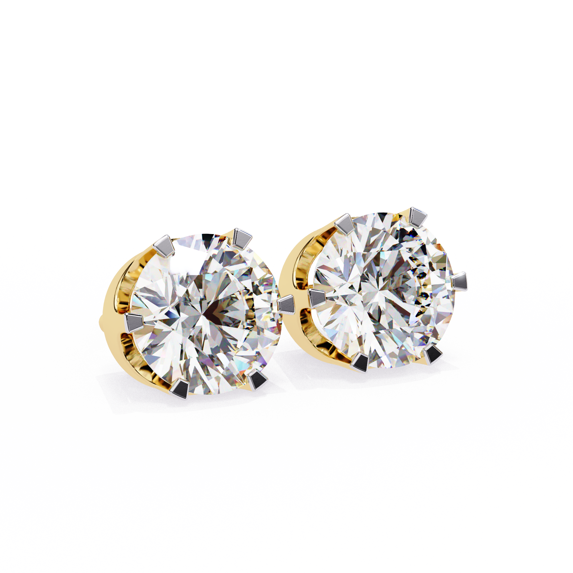 2.57ct Round Natural Diamond Stud Earrings | Solitairekart