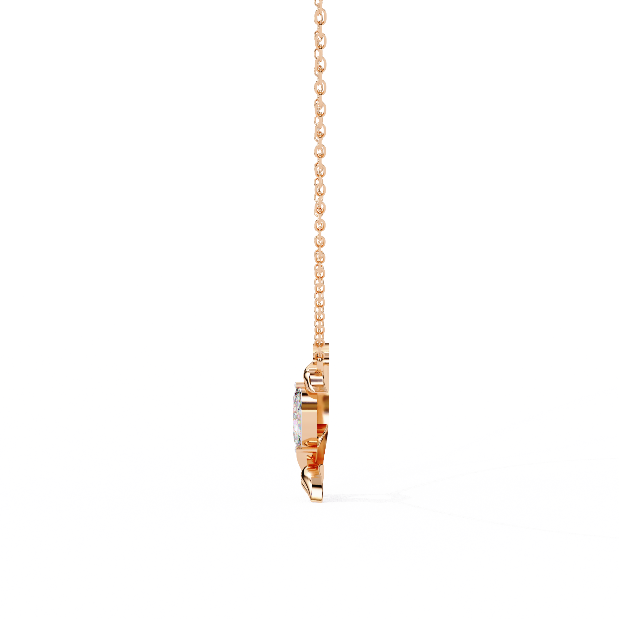 Solitairekart 0.47ct Leaf Bud Natural Diamond Pendant-HI Color, VS-SI Clarity