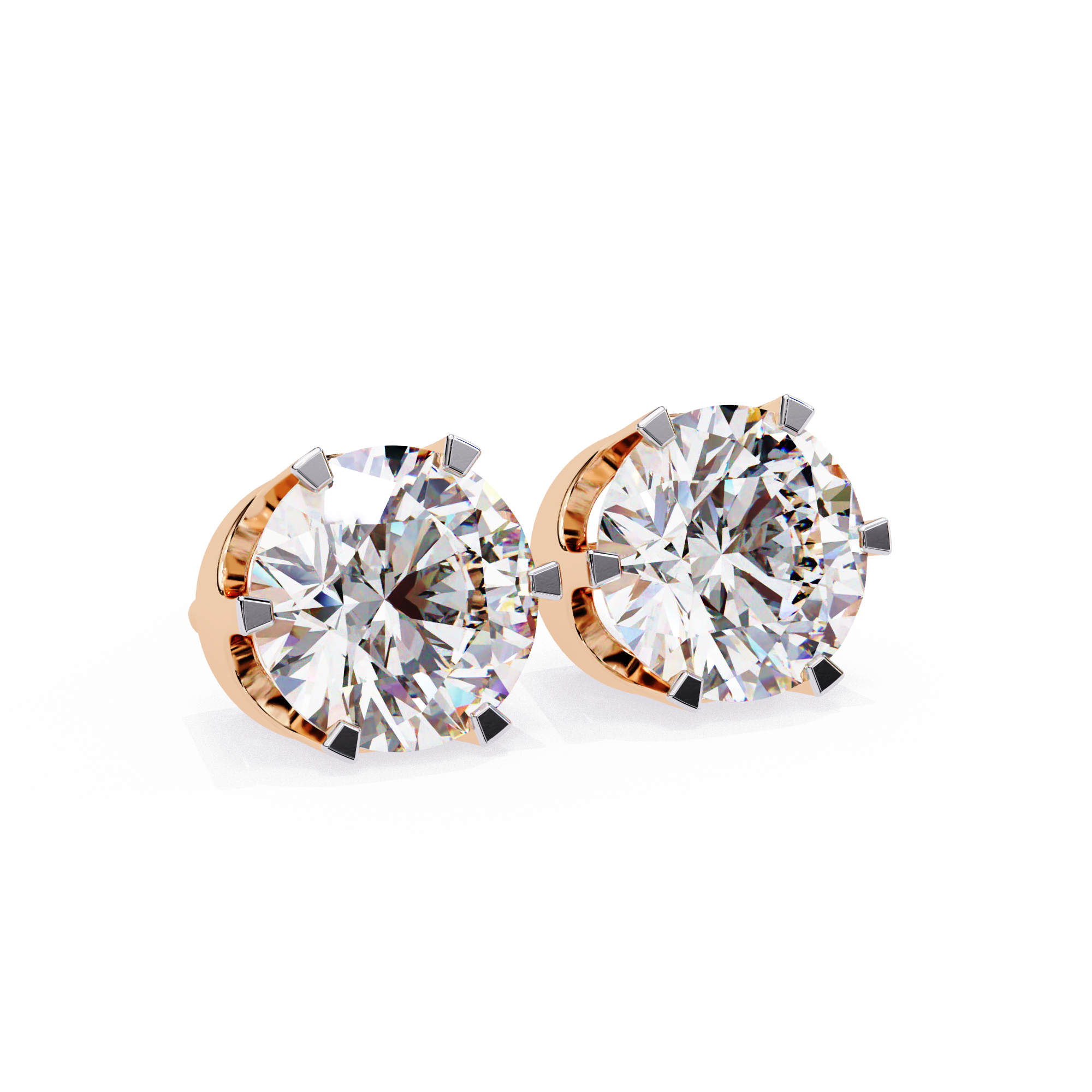 2.57ct Round Natural Diamond Stud Earrings | Solitairekart