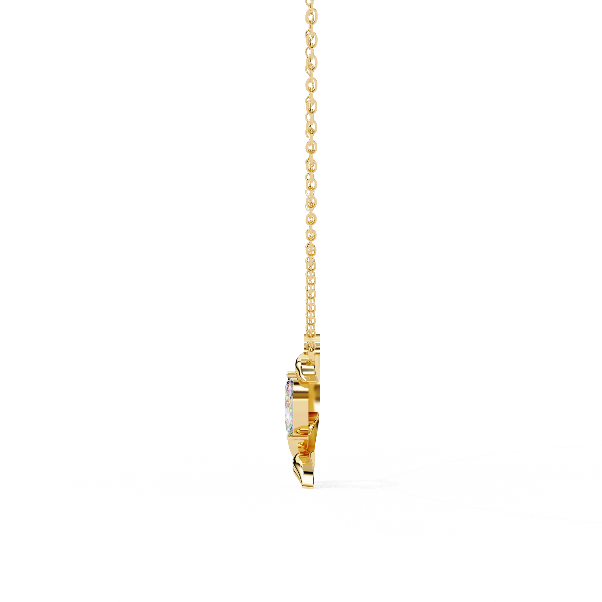 Solitairekart 0.47ct Leaf Bud Natural Diamond Pendant-HI Color, VS-SI Clarity