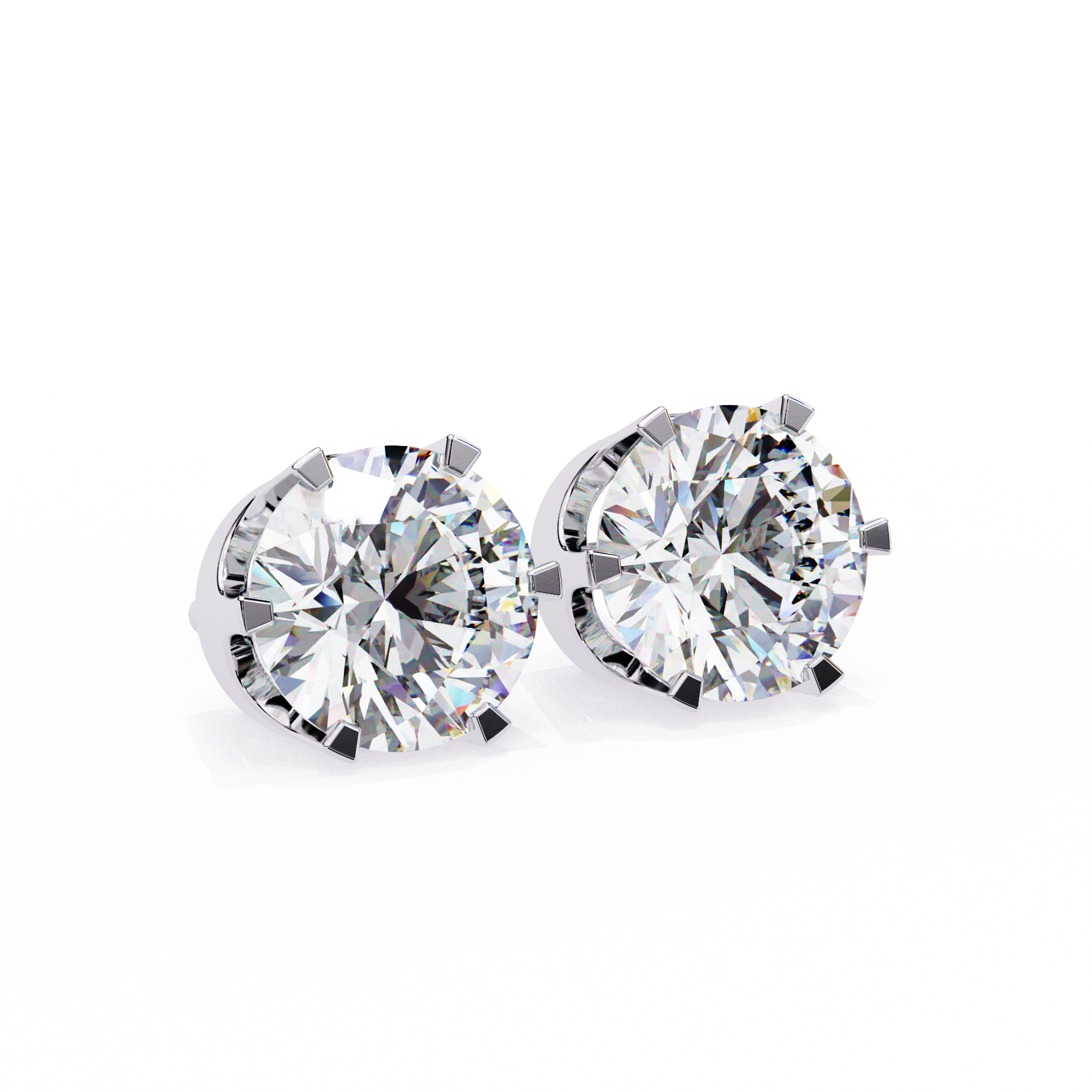 2.57ct Round Natural Diamond Stud Earrings | Solitairekart