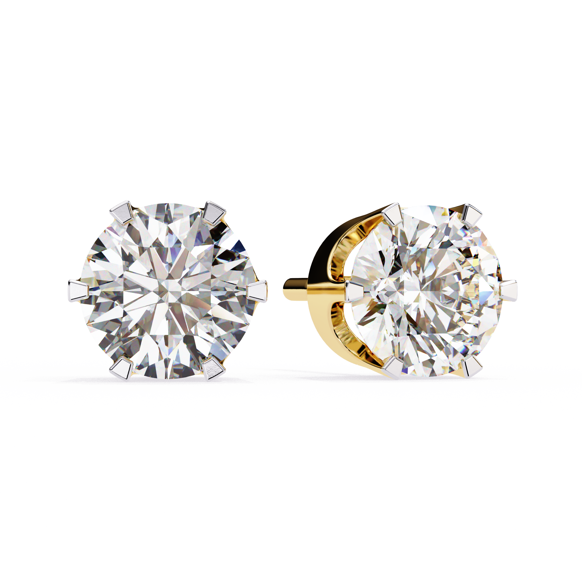 2.57ct Round Natural Diamond Stud Earrings | Solitairekart