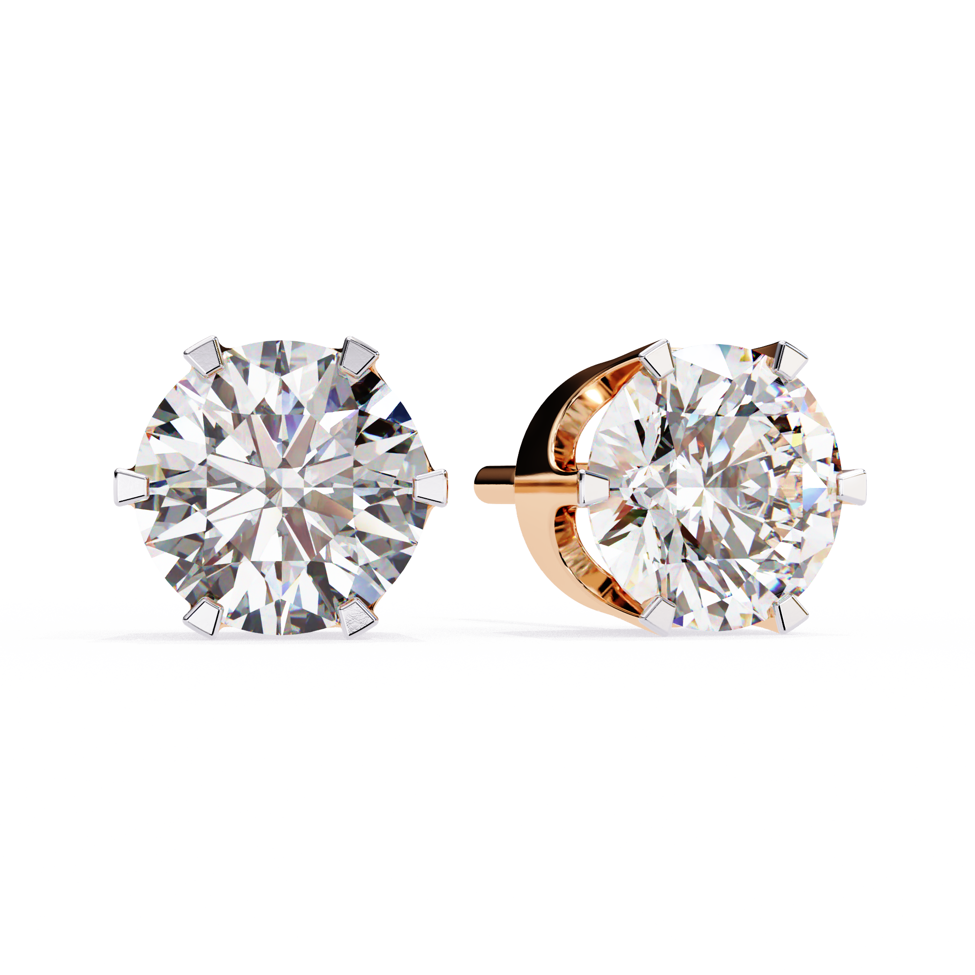 2.57ct Round Natural Diamond Stud Earrings | Solitairekart