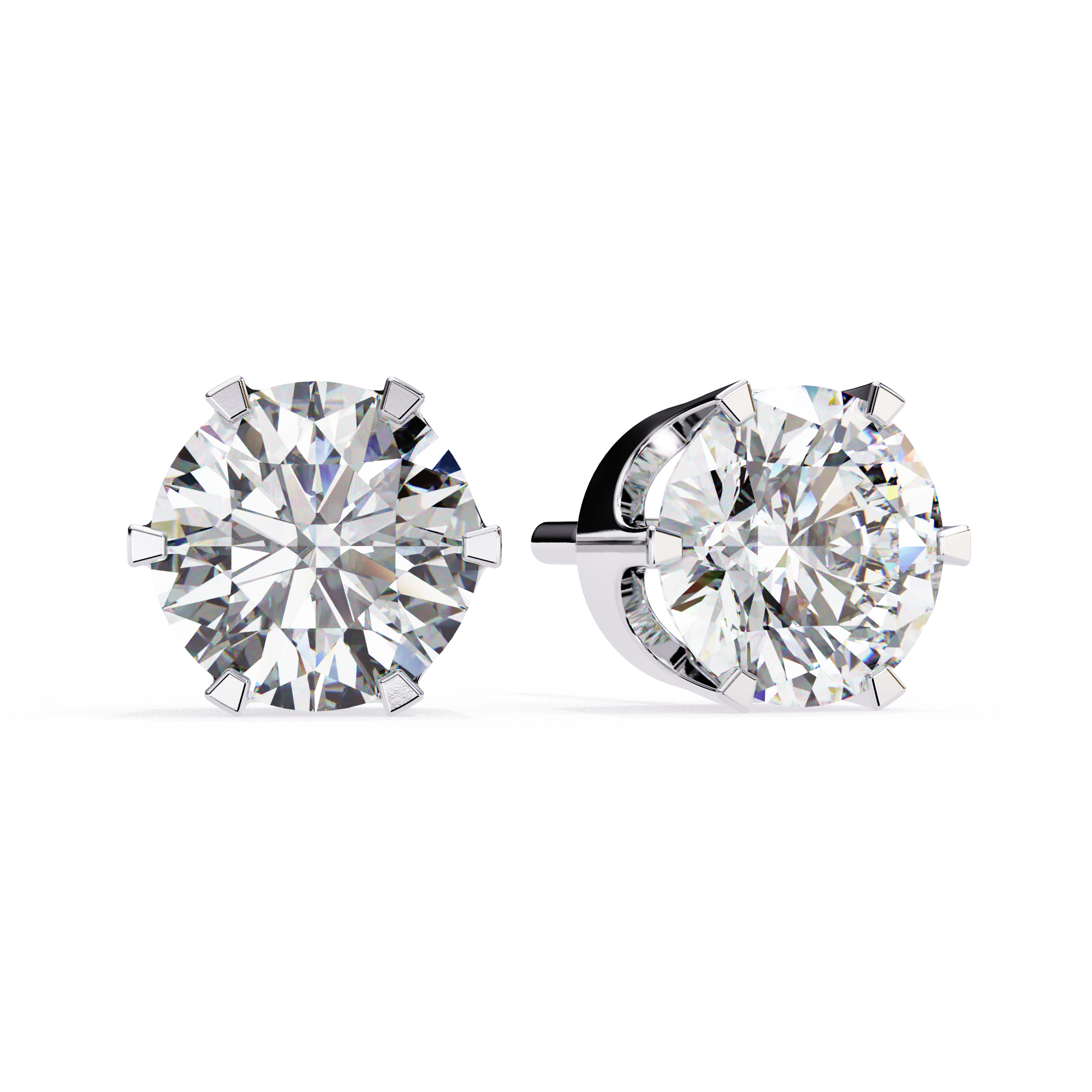 2.57ct Round Natural Diamond Stud Earrings | Solitairekart