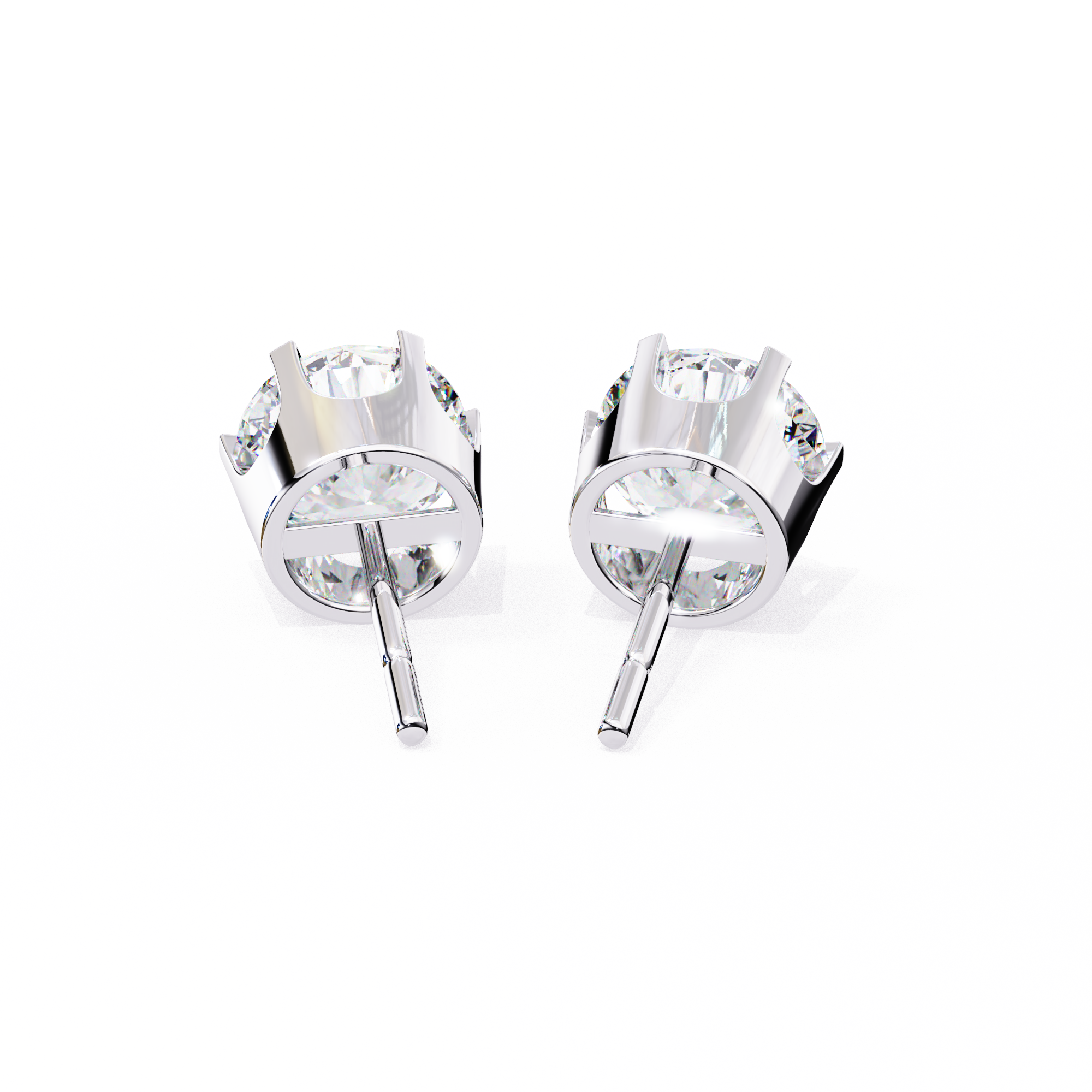 Solitairekart 2.57ct Natural Diamond Stud Earrings-H Color, VS1 Clarity