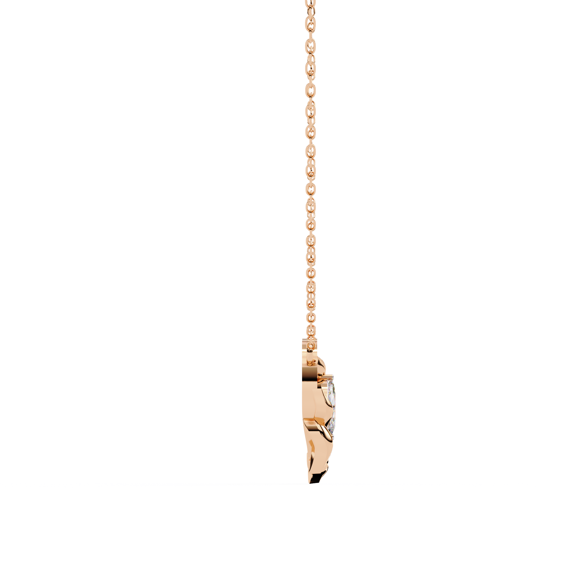 Marquise Shape 0.47ct EF/VS Lab-Grown Diamond Leafy Pendant Necklace