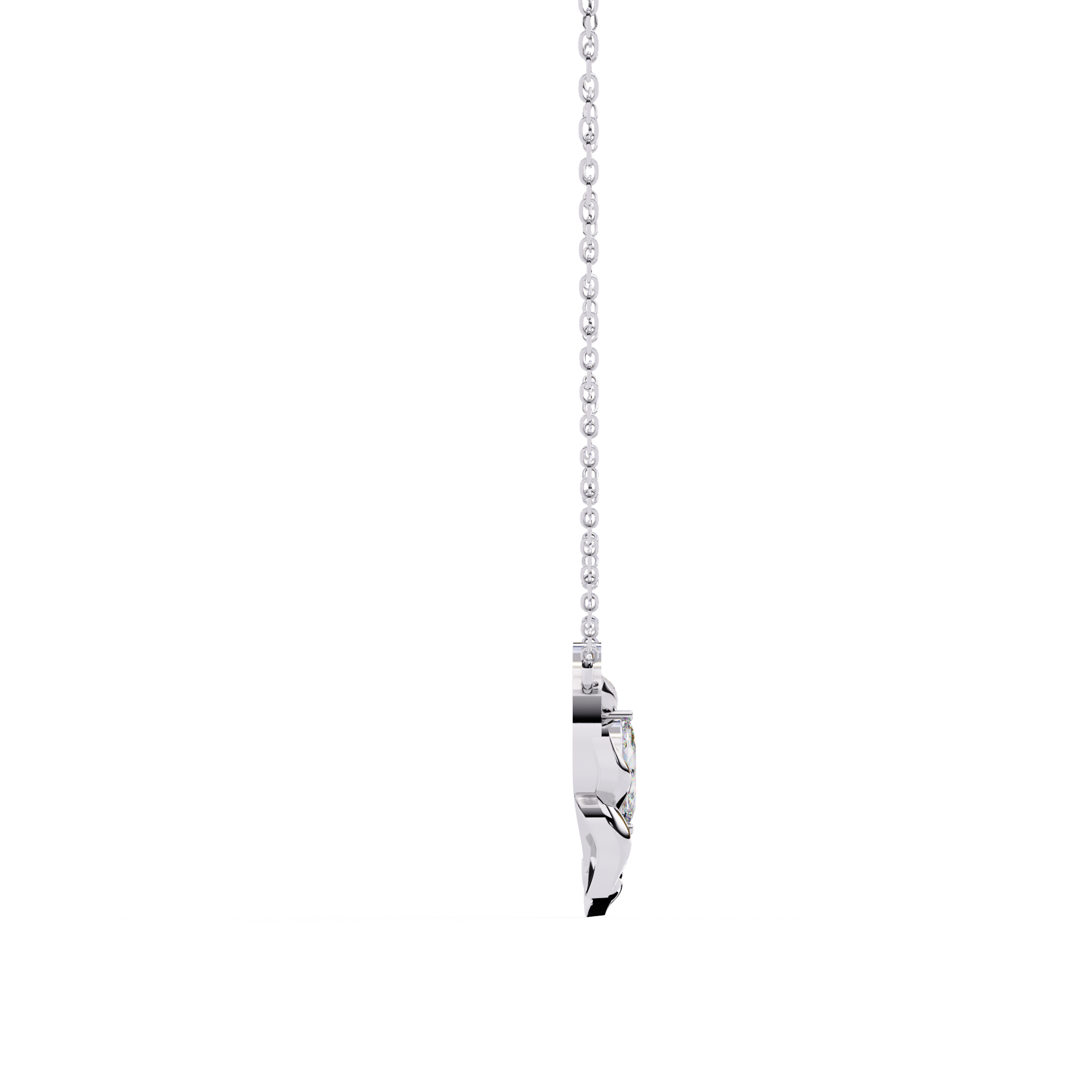 Marquise Shape 0.47ct EF/VS Lab-Grown Diamond Leafy Pendant Necklace