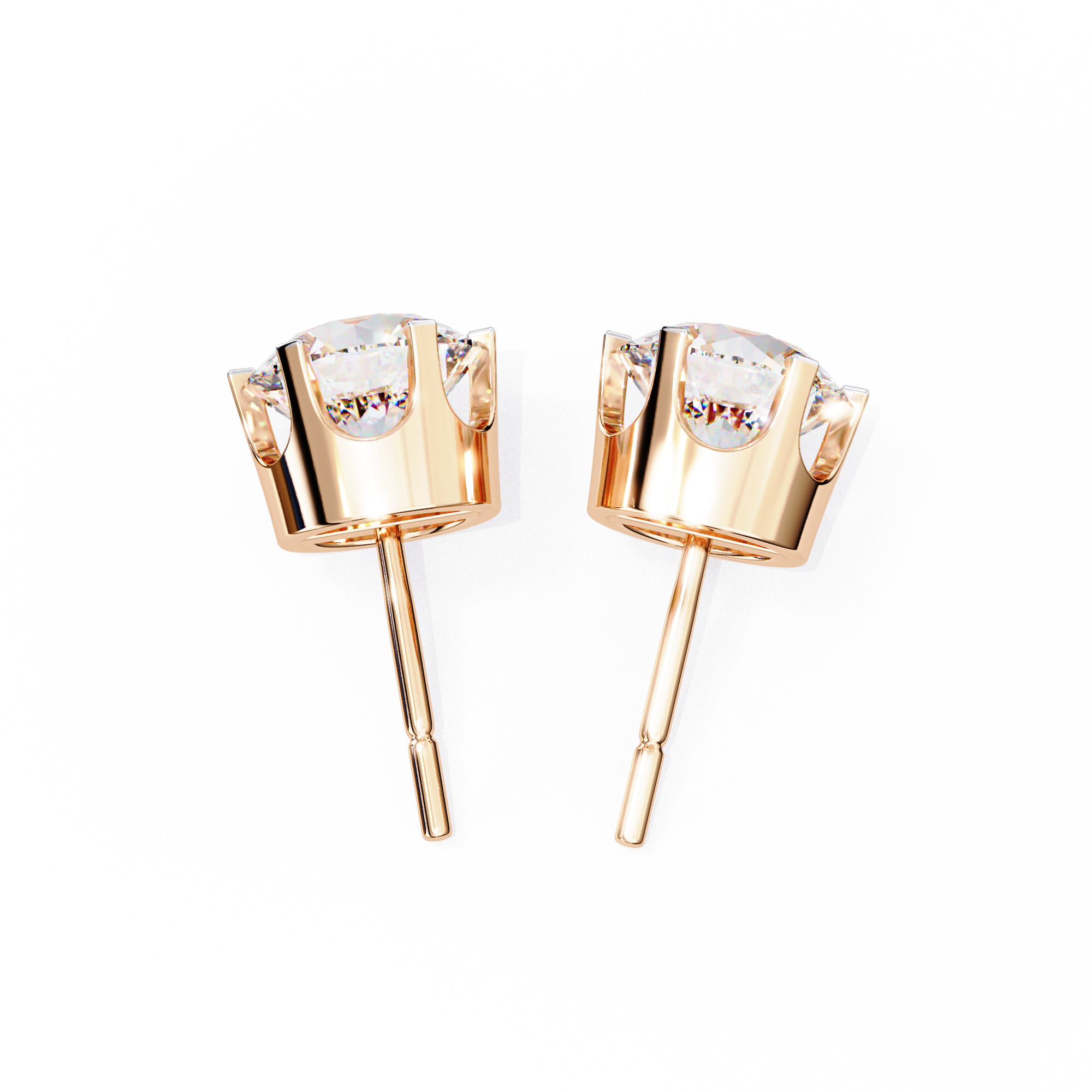 Eternal Brilliance: 2.57 Carat F Color VS1 Clarity Round Lab Grown Diamond Studs