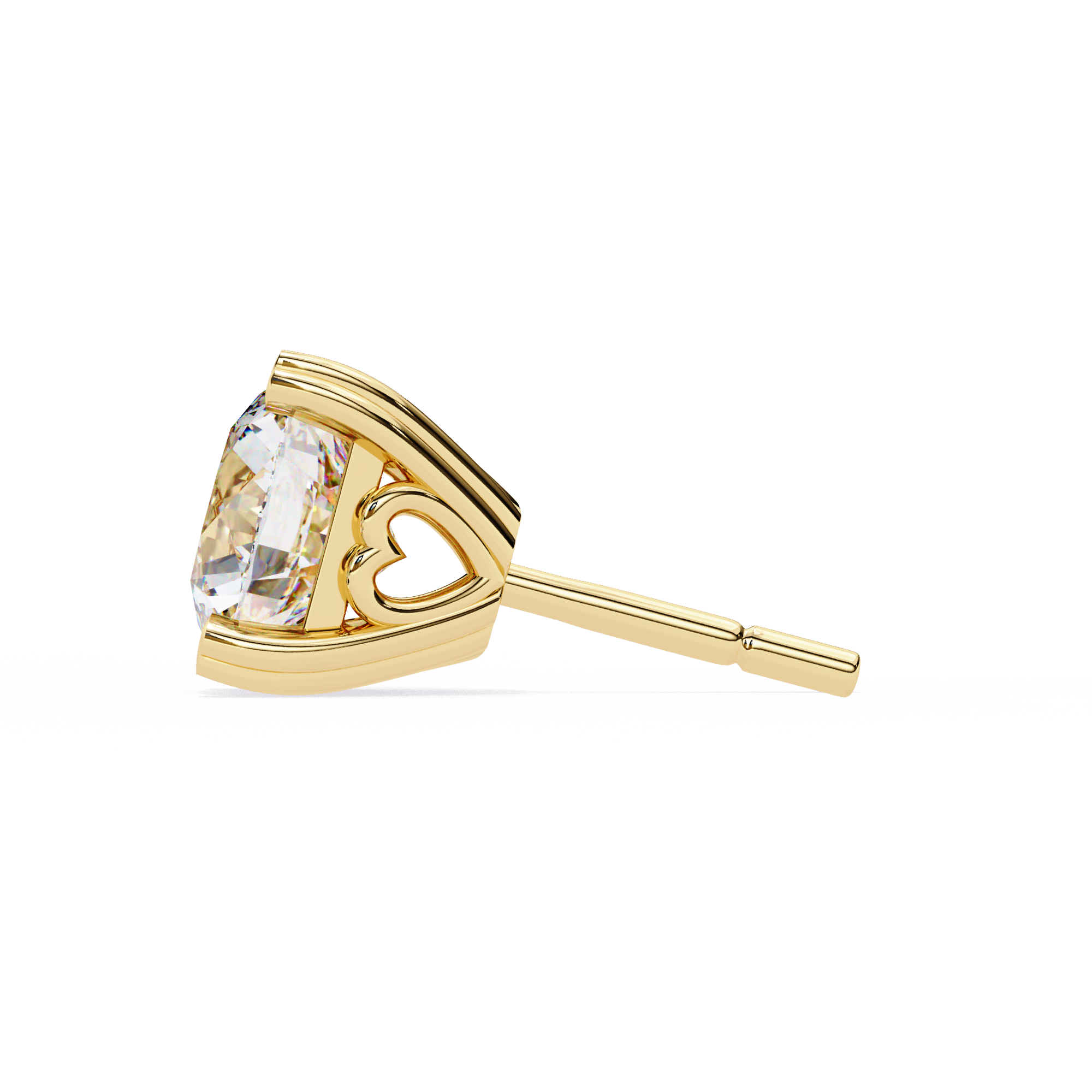 Luxury 2.57 Carat Round Natural Diamond Solitaire Studs