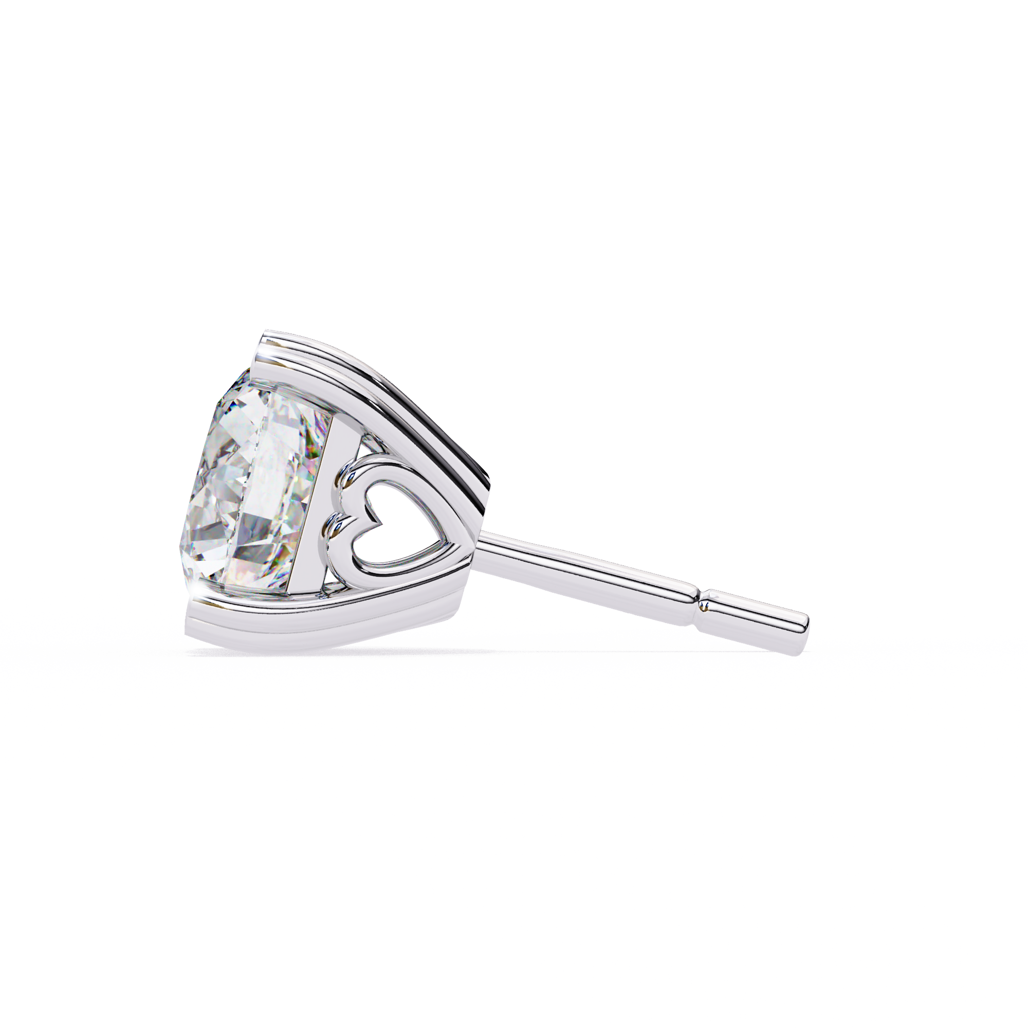 Luxury 2.57 Carat Round Natural Diamond Solitaire Studs