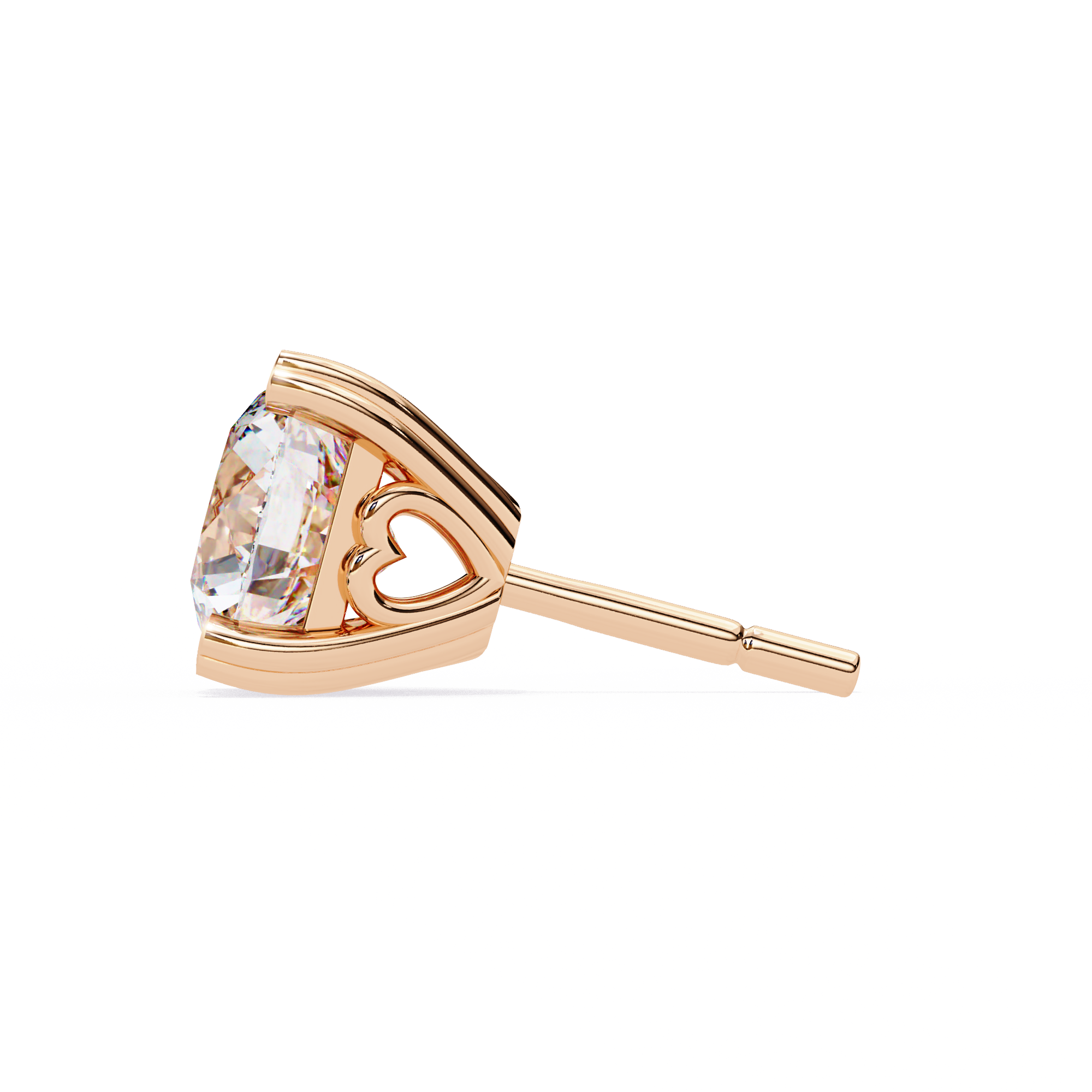 Luxury 2.57 Carat Round Natural Diamond Solitaire Studs