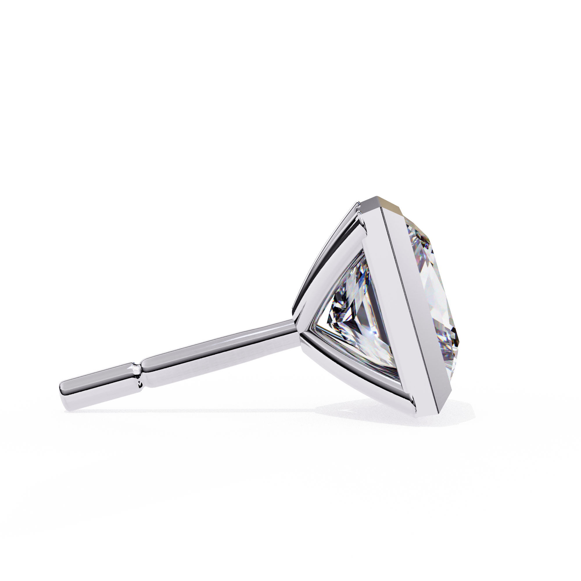 1.77ct Princess Cut Diamond Studs in Bezel Set – H VS1