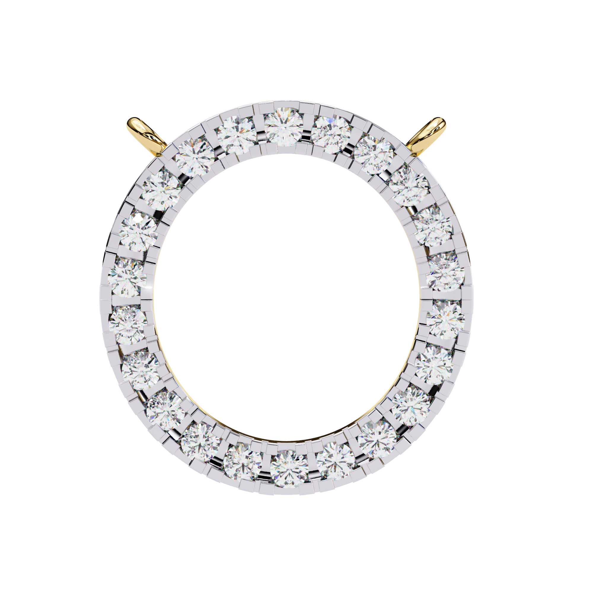 Solitairekart 0.34ct Natural Diamond Circle Pendant-HI Color, VS-SI Clarity