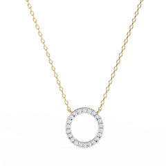 Solitairekart 0.34ct Natural Diamond Circle Pendant-HI Color, VS-SI Clarity