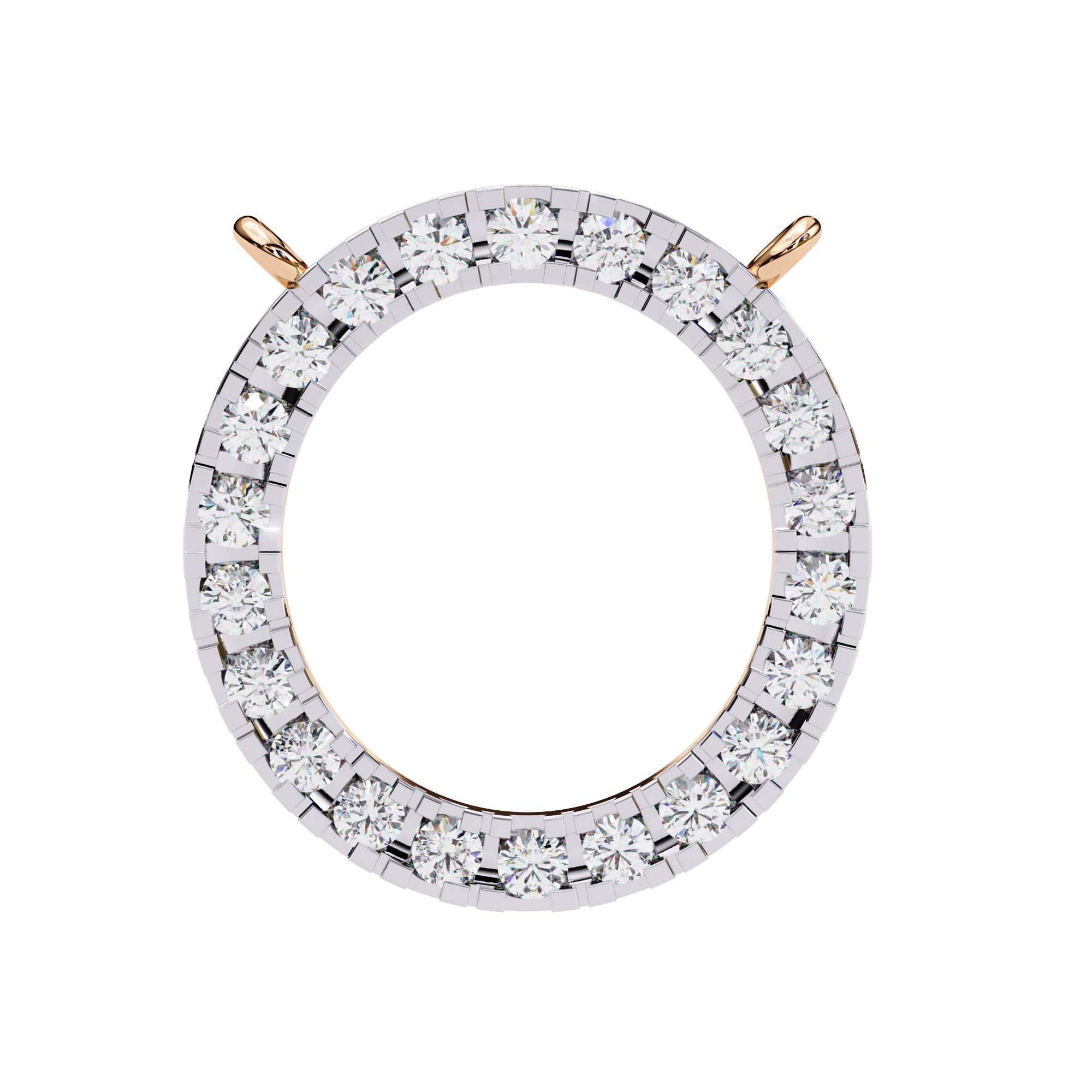 Solitairekart 0.34ct Natural Diamond Circle Pendant-HI Color, VS-SI Clarity
