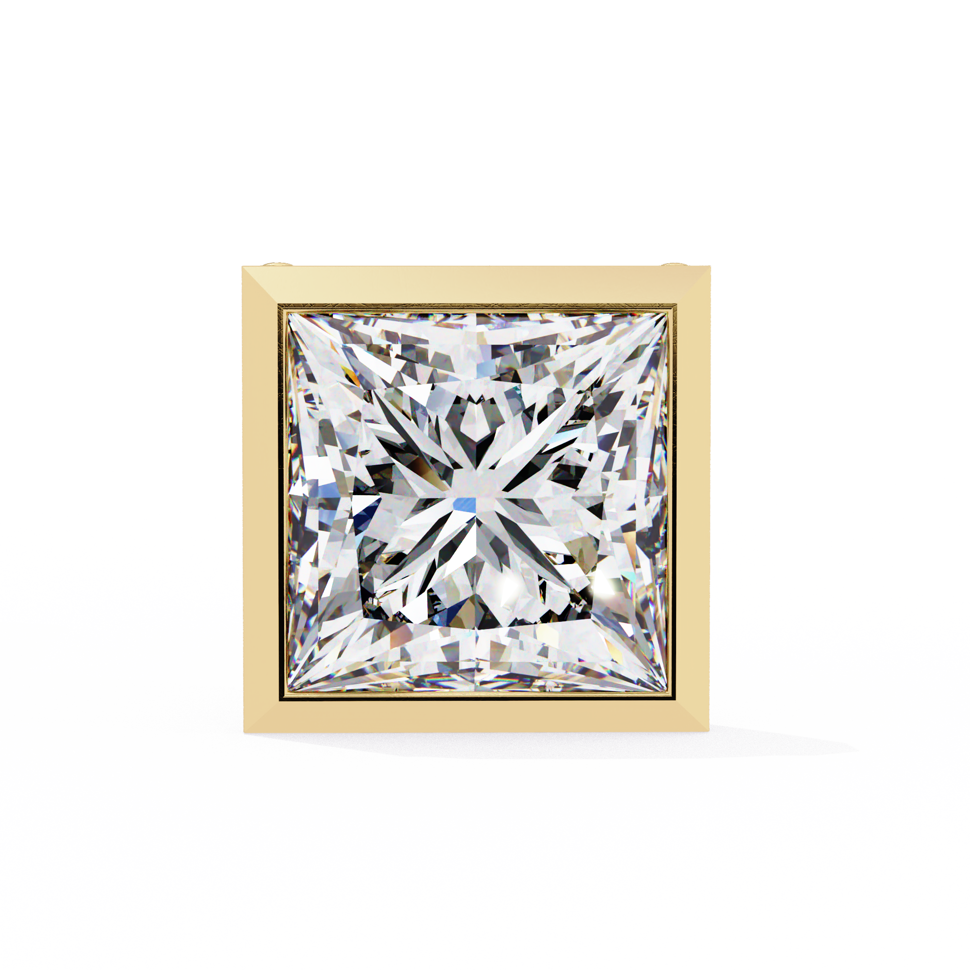 Modern Majesty: 1.77 Carat Princess Cut Bezel Set Lab Grown Diamond Stud Earrings