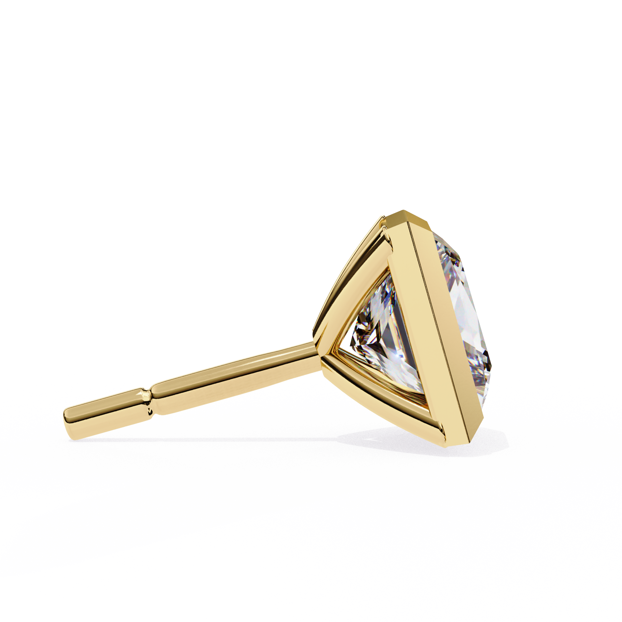 1.77ct Princess Cut Diamond Studs in Bezel Set – H VS1