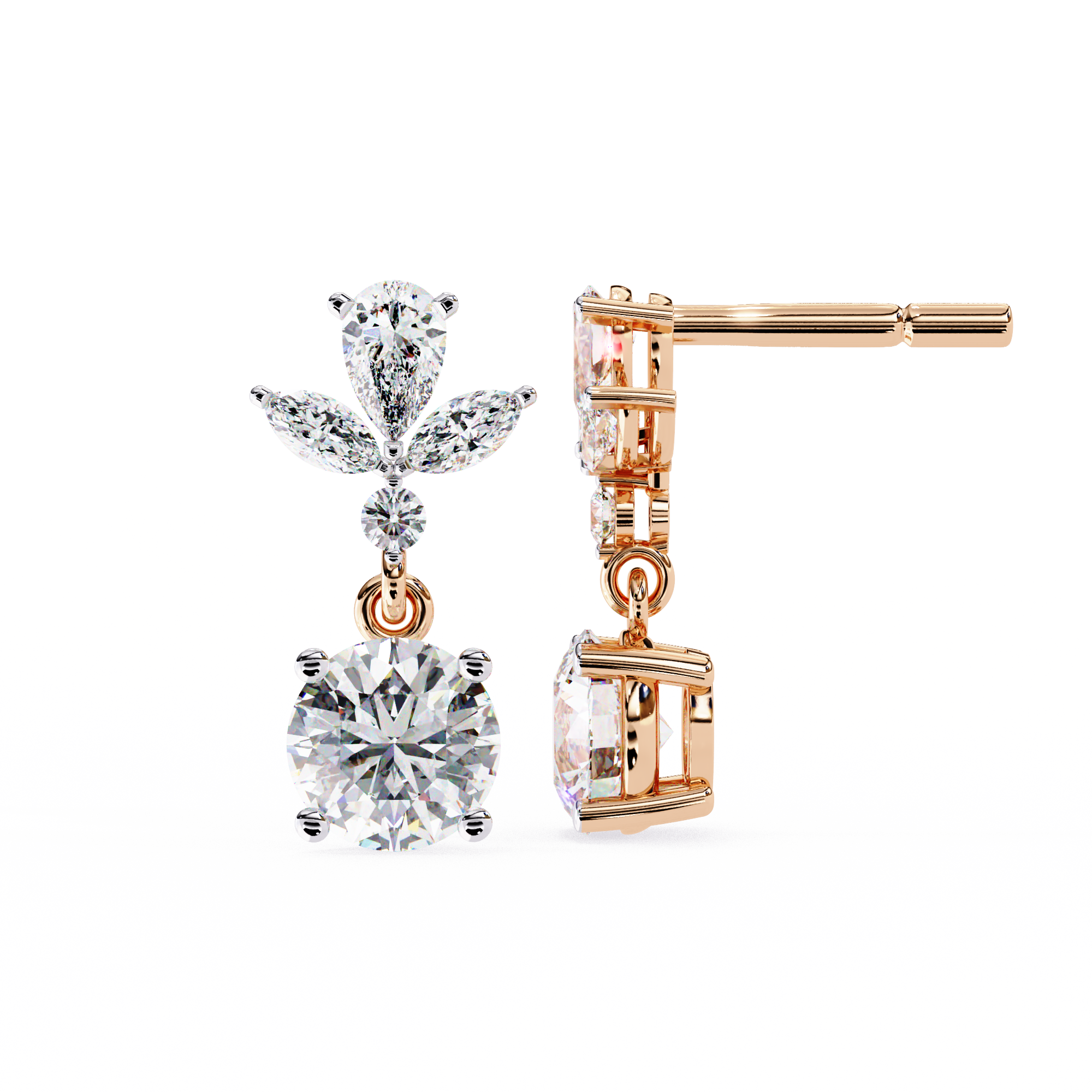 The Multi-Shape Signature — 1.16 Carat Lab Grown Diamond Dangle Earrings